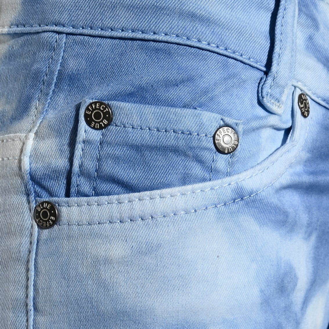 BLUE Jeansshorts Jeans-Shorts Batik-Optik EFFECT