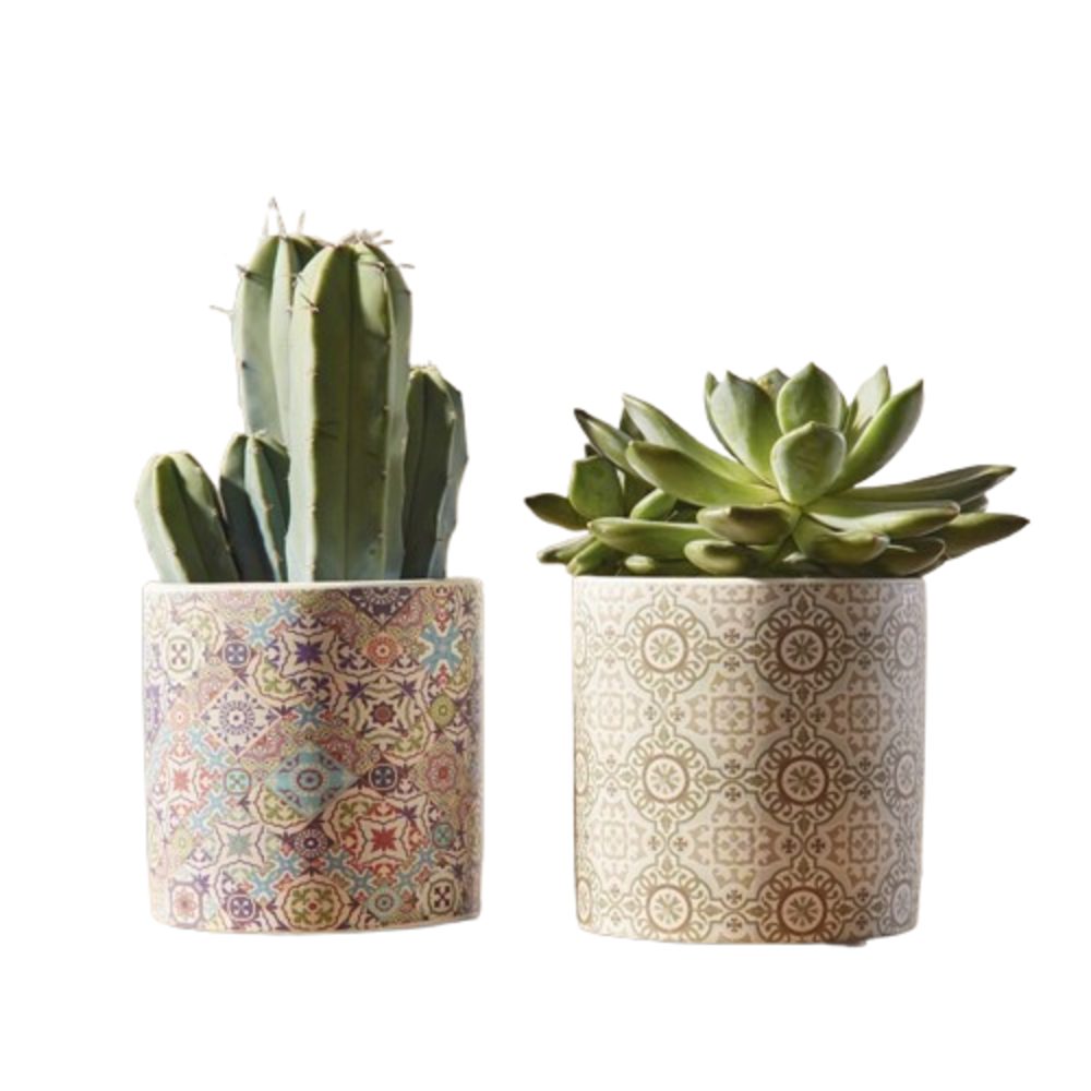 Home-trends24.de Blumentopf Blumentopf Mosaik Blumentöpfe Pflanztopf Terracotta Pflanzer 2er Set (2 St)