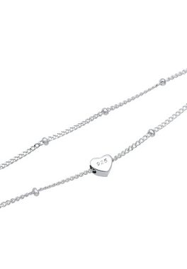 Elli Collier Choker Layer Kugelkette Herz 925 Silber