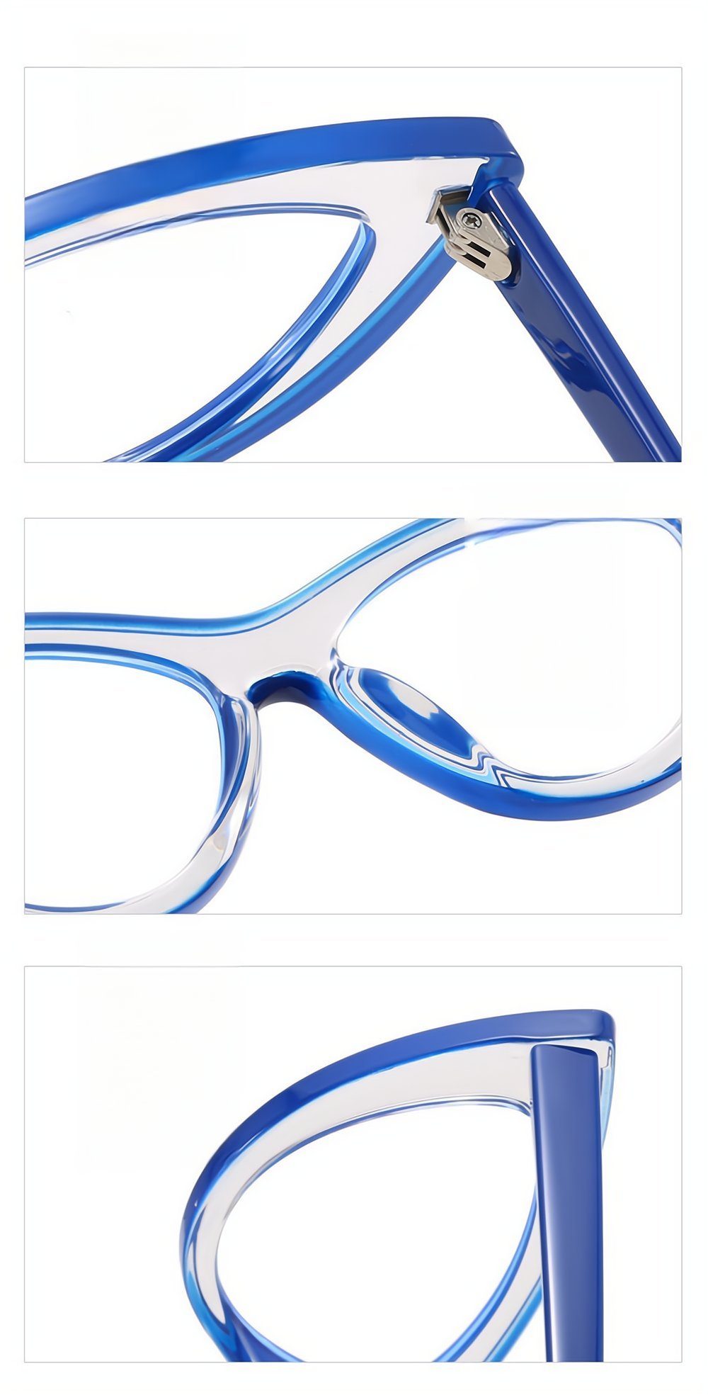 PACIEA Brille Cat grau Anti-Müdigkeit EyeTransparente Gaming Blaulichtfilter UV Schutz