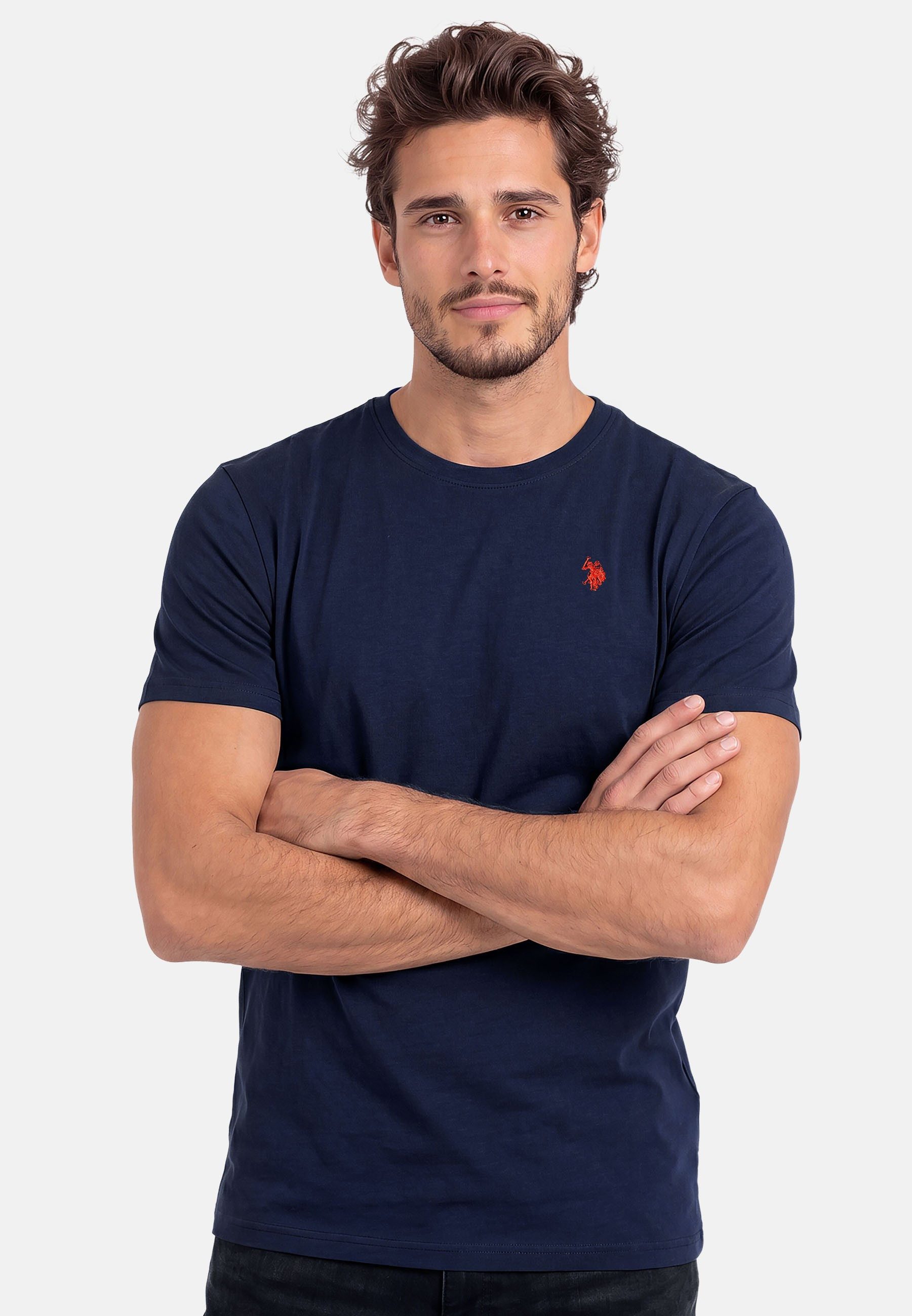 U.S. Polo Assn. T-Shirt USNaash – Herren Basic Shirt aus 100 % Baumwolle Klassischer Rundhalsausschnitt, weiches Material und Logo-Stickerei