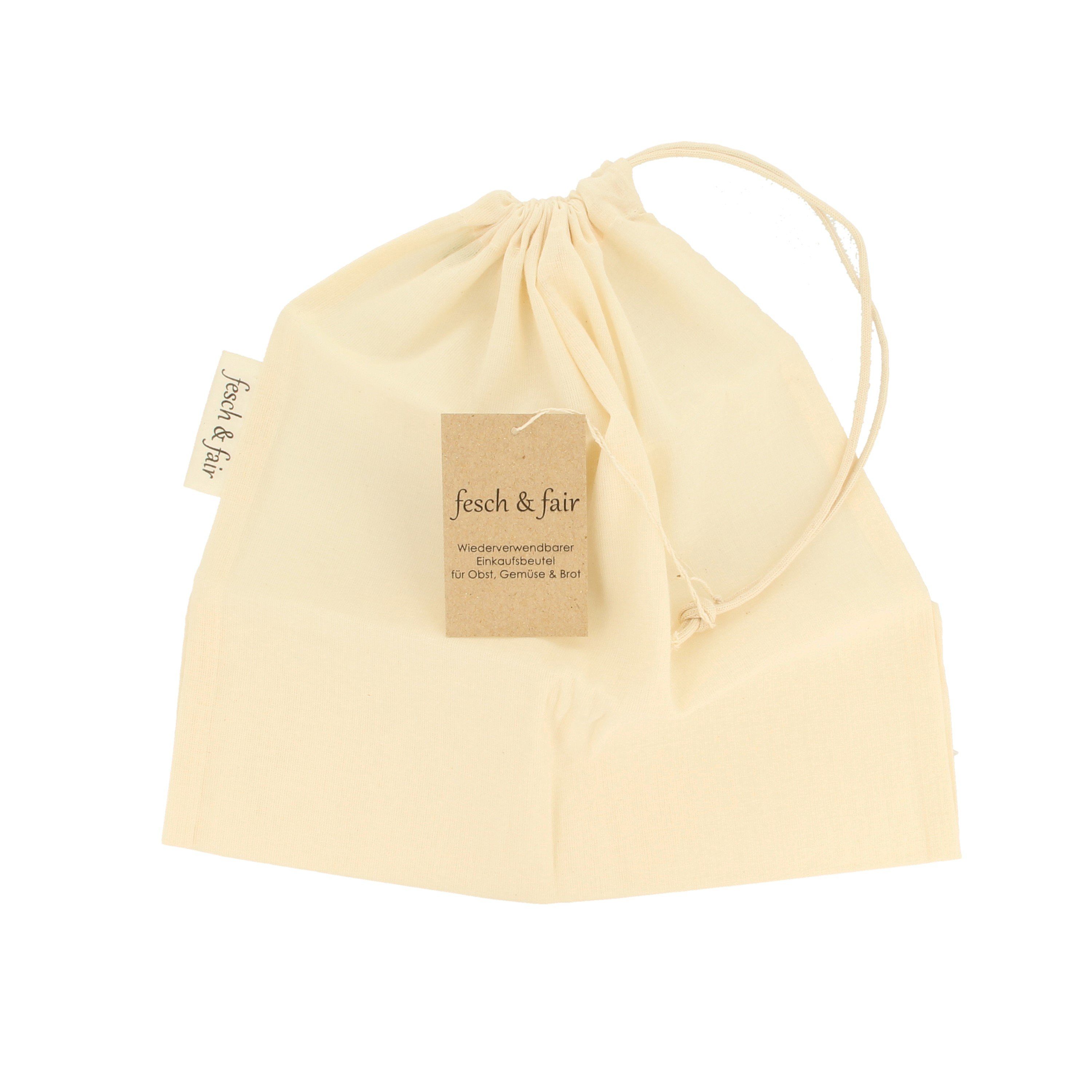 fesch & fair Einkaufsbeutel Brotbeutel Biobaumwolle 30x40 günstig online kaufen