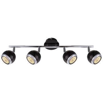 Globo LED Deckenleuchte, Leuchtmittel inklusive, Warmweiß, Deckenlampe Deckenleuchte Spotlampe 4 Flammig Spots beweglich schwarz
