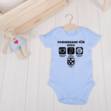 Shirtracer Shirtbody Baby Vorhersage 2024 schwarz Zur Geburt