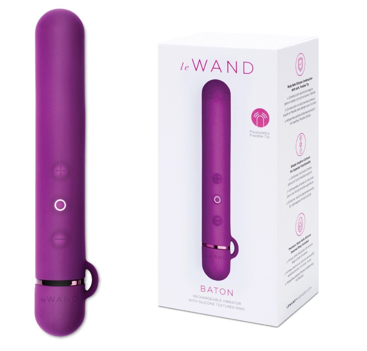 Le Wand Mini-Vibrator Le Wand Baton - (div. Farben) Schwarz