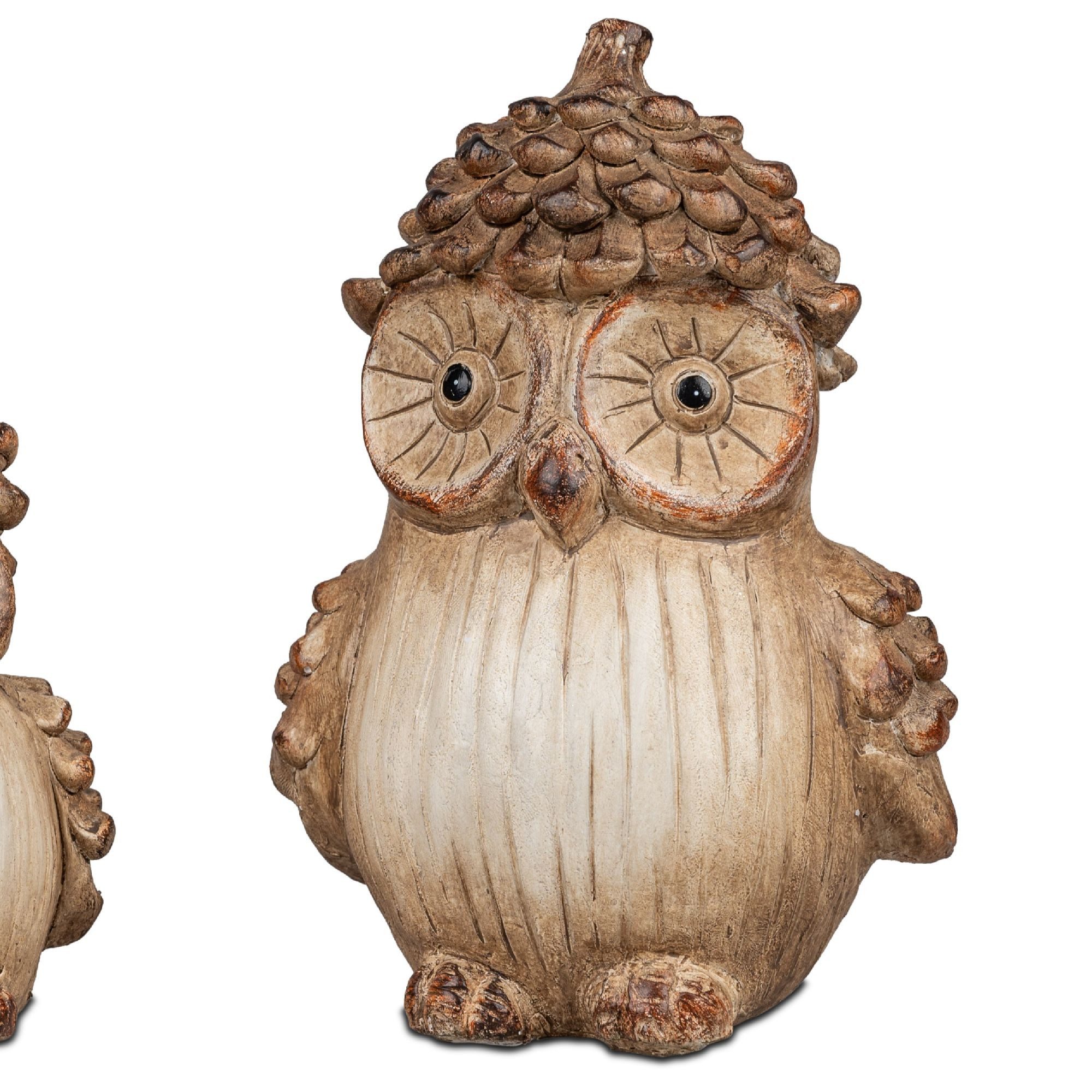formano Dekofigur Herbstfarben, Holzoptik, Braun, Eule, H: 20cm