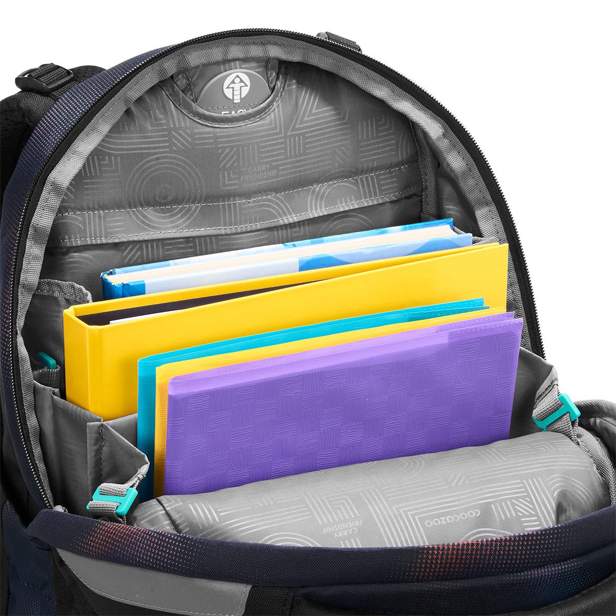 coocazoo Schulranzen Schulrucksack-Set MATE Rainbow Illusion 2-teilig (2-teilig), ergonomisch, Körpergröße: 135 - 180 cm, Easy-Grow-System