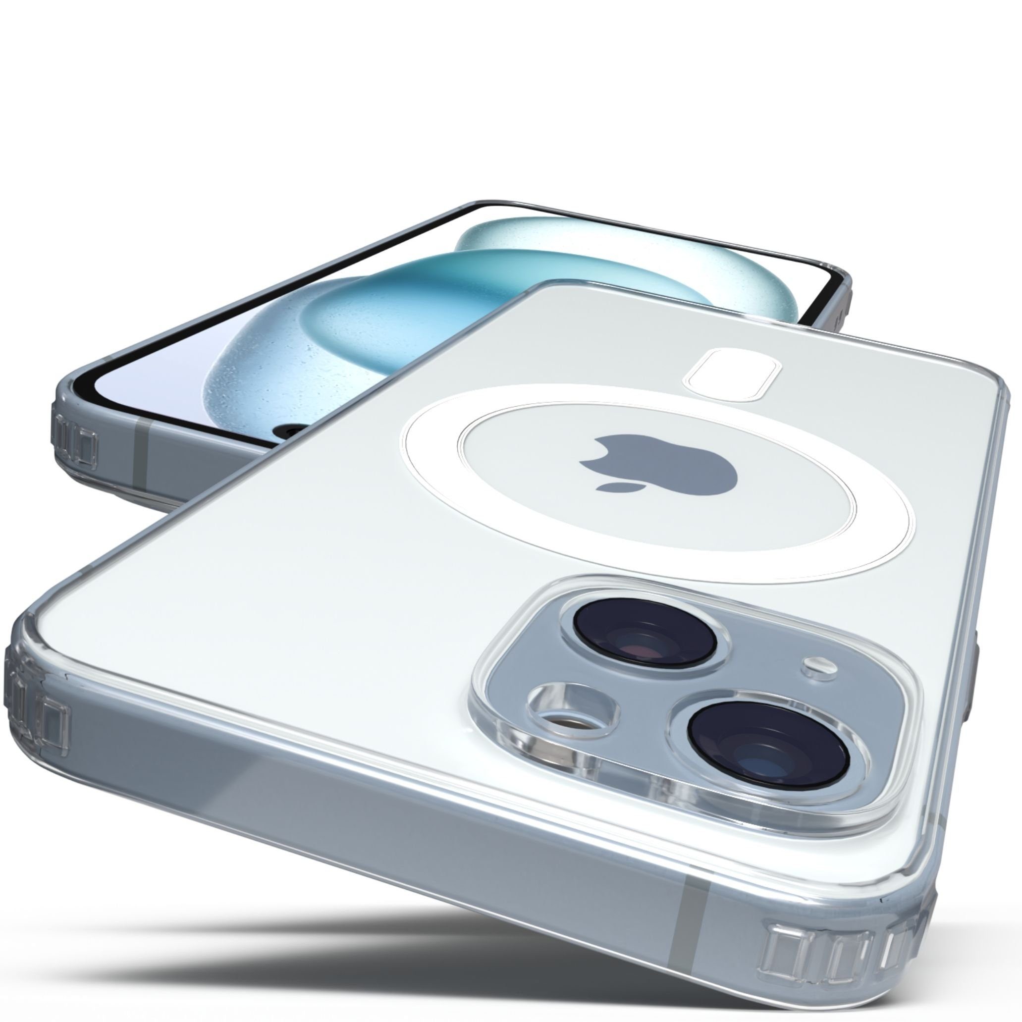 GreenHec Handyhülle MagSafe Transparent Kameraschutz Magnet Clear Case Durchsichtig, Wireless Charging PowerGrip DropDefender Anti-Gelb OmniShield