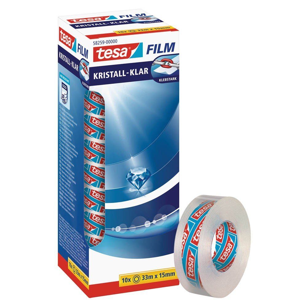 Klebeband tesafilm® 58259 kristall-klar Klebefilm 15mm x 33m - 10 Rollen