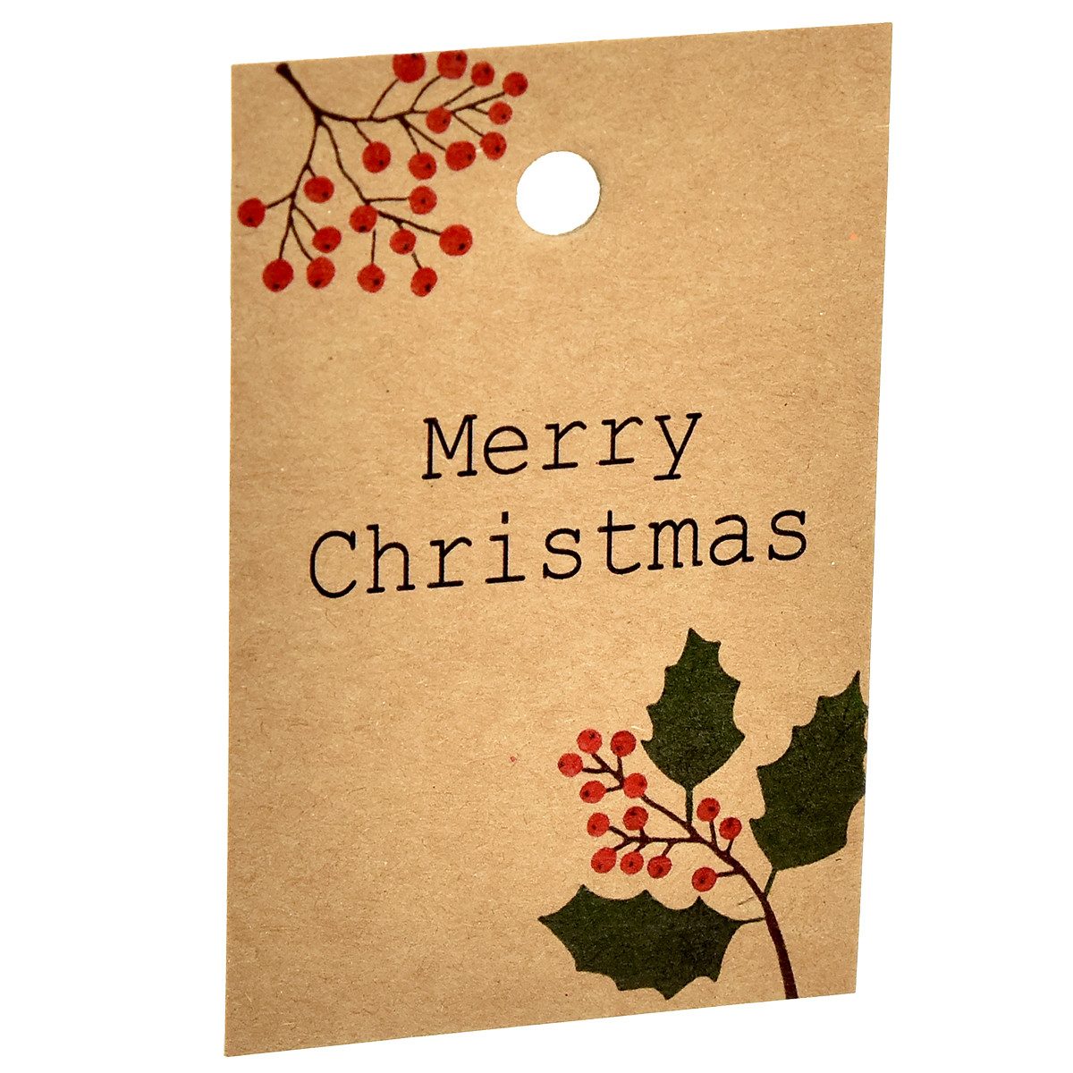 Goldina Loy GmbH + Co KG Grußkarten Geschenkanhänger Merry Christmas Naturpapier 8,5×5,5cm 20 Stk, 20 Stü