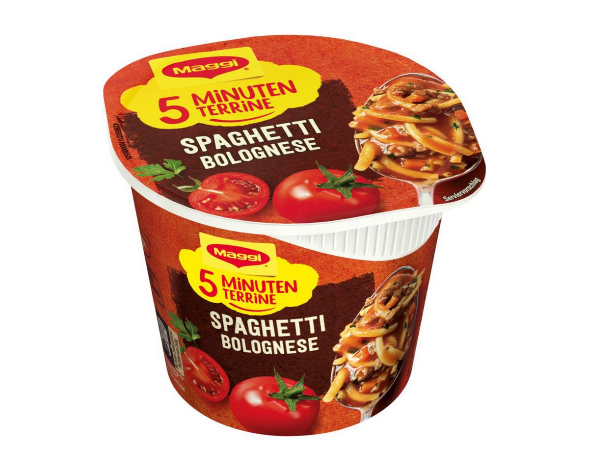 MAGGI Fertiggericht, Maggi 5 Minuten Terrine Spaghetti Bolognese Fertigpackung 62g
