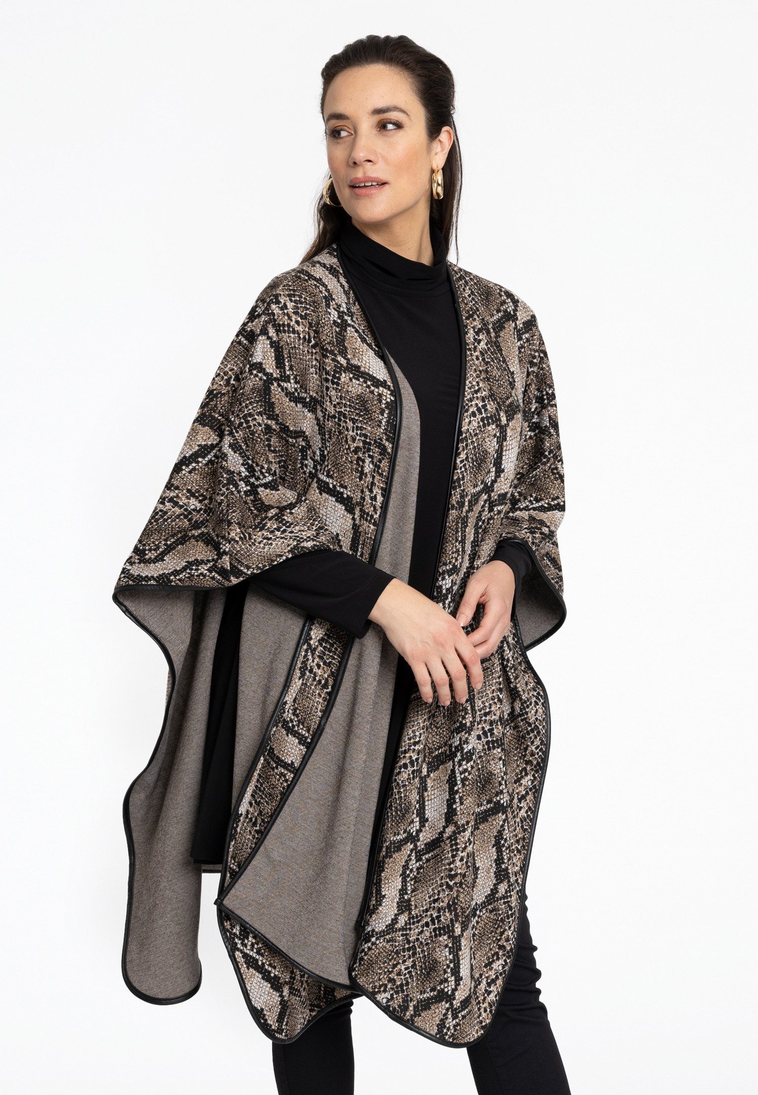 YOEK Strickponcho Damen Poncho Große Größen