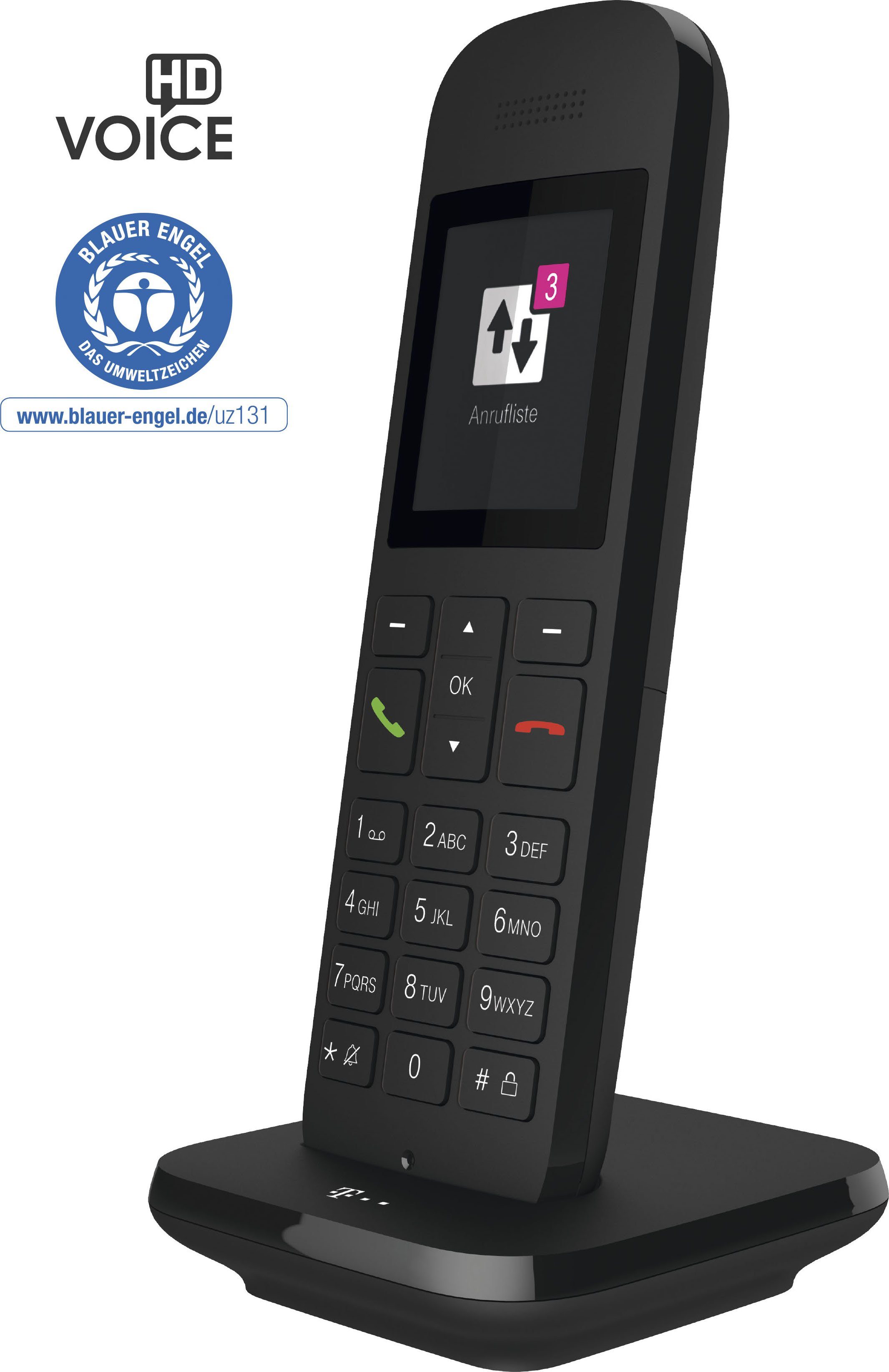 Telekom Speedphone 12 DECT-Telefon (Mobilteile: 1, LAN (Ethernet), mit HD Voice, Multifunktionstaste 5 cm Farbdisplay)