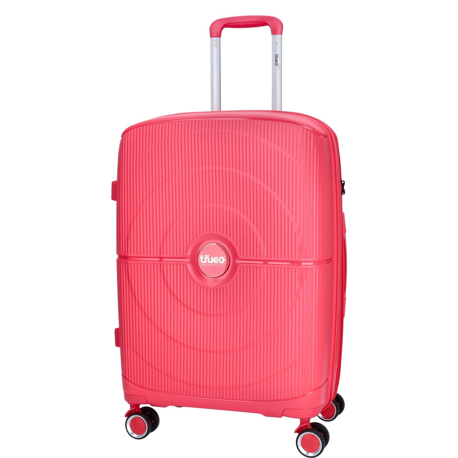 TheTrueC Koffer TheTrueC 4-Rad Trolley 64cm Valencia coral red, 4 Rollen Rollen
