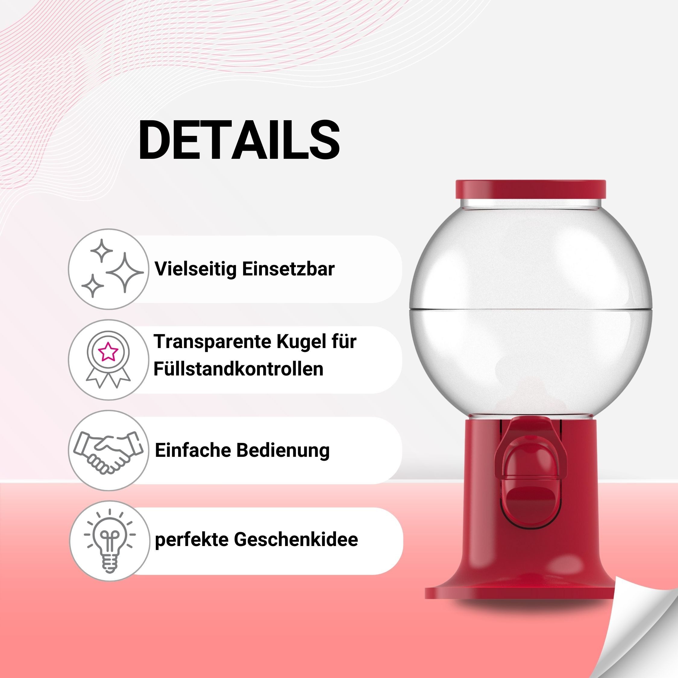 elasto Vorratsdose Bonbon Automat als Candy Bar Zubehör für Kinder & Erwachsene