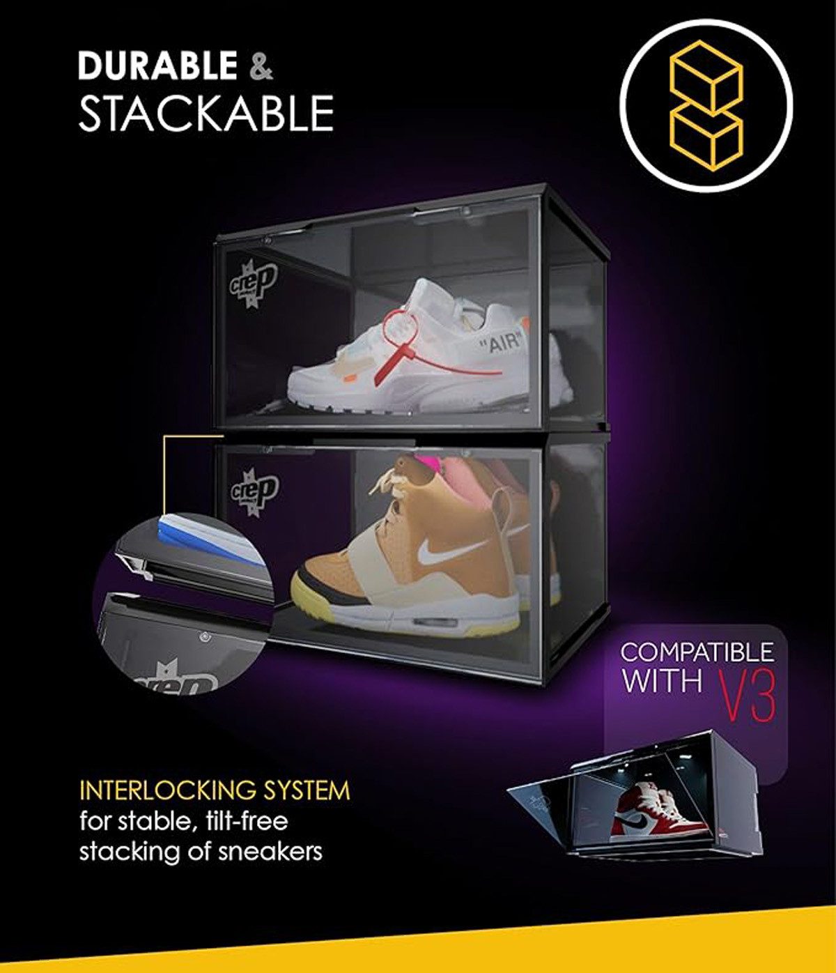 Crep Protect Schuhbox Schuh-Aufbewahrungsbox – Ultimative Sneaker Box (2 St)