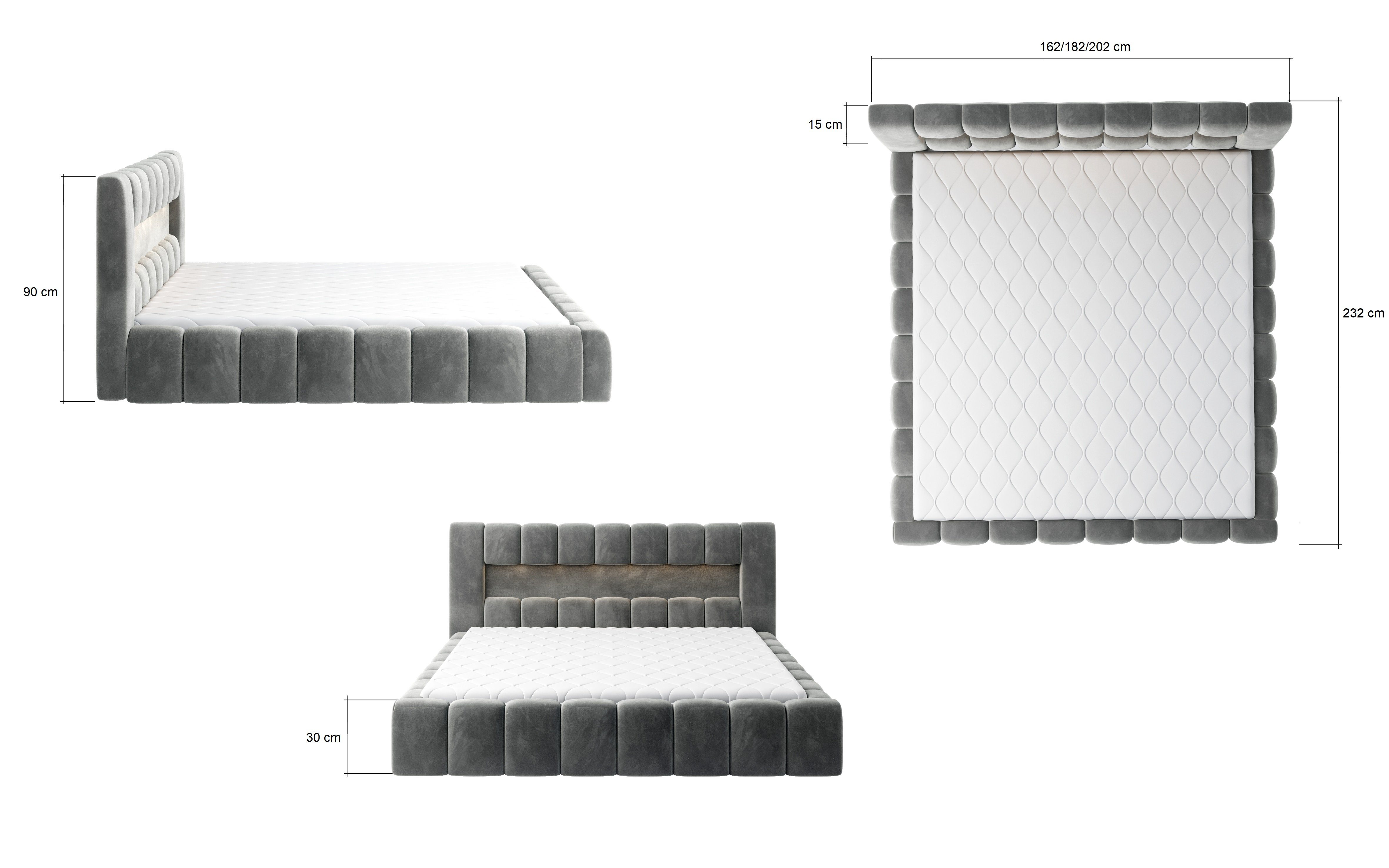 yourhouse24 Polsterbett Lamica Holzrahmen Bett Doppelbett Bettgestell Latte günstig online kaufen