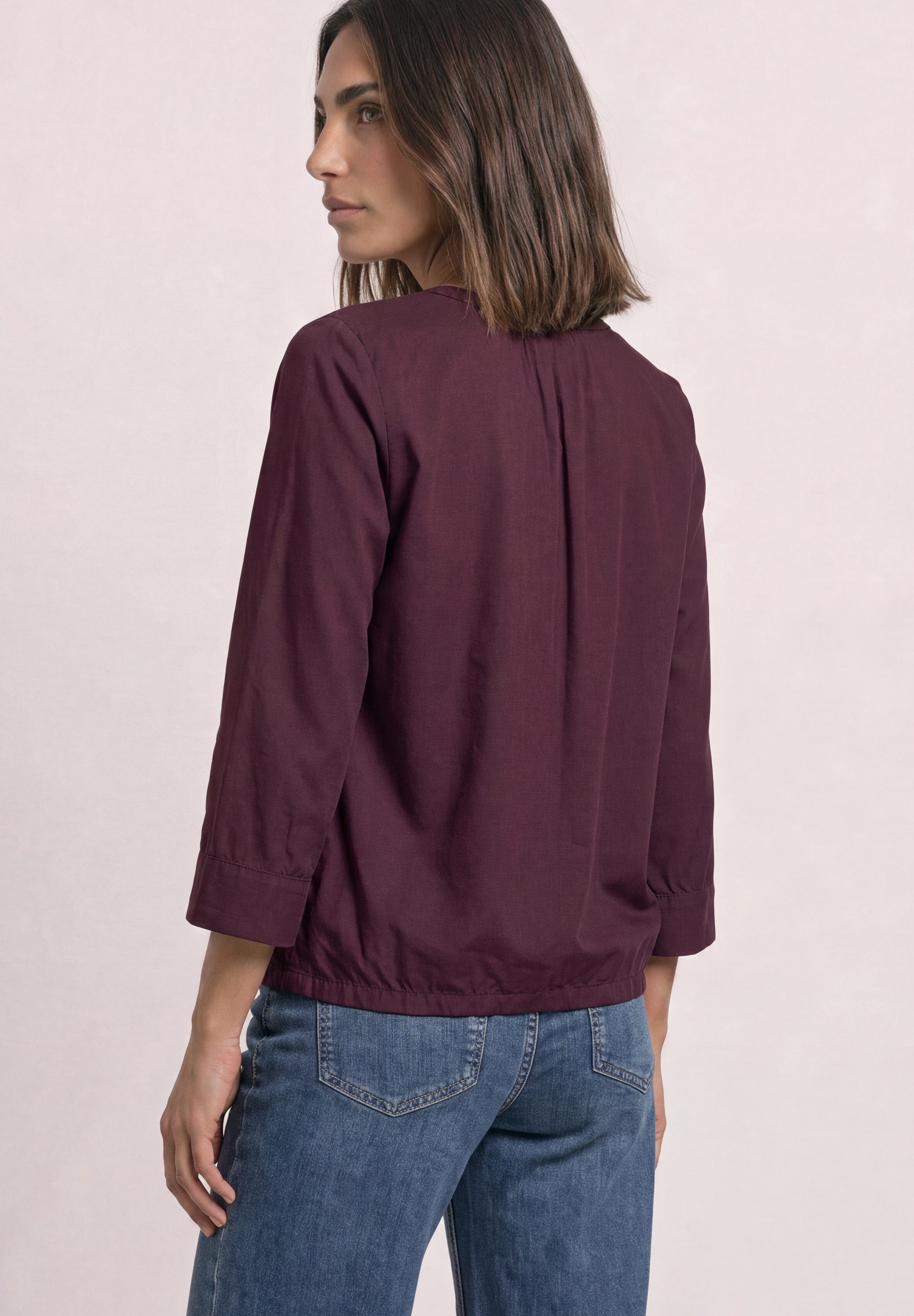 STREET ONE Schlupfbluse 3/4-Arm Sommerbluse mit Split Neck