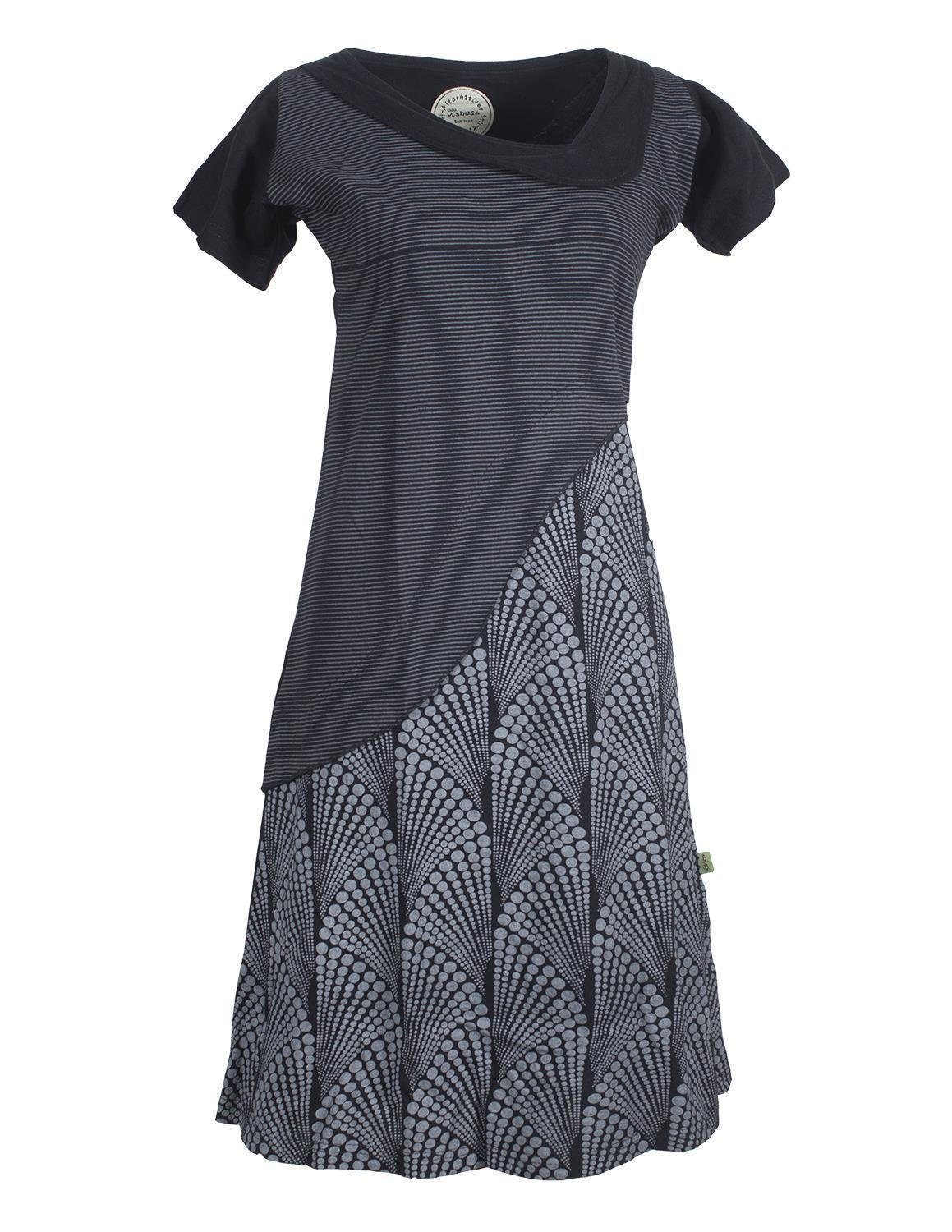 Vishes Tunikakleid Kurzarm Lagenlook Kleid Streifen günstig online kaufen