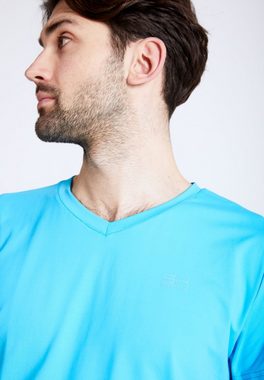 SPORTKIND Funktionsshirt Tennis T-Shirt V-Ausschnitt Herren & Jungen türkis