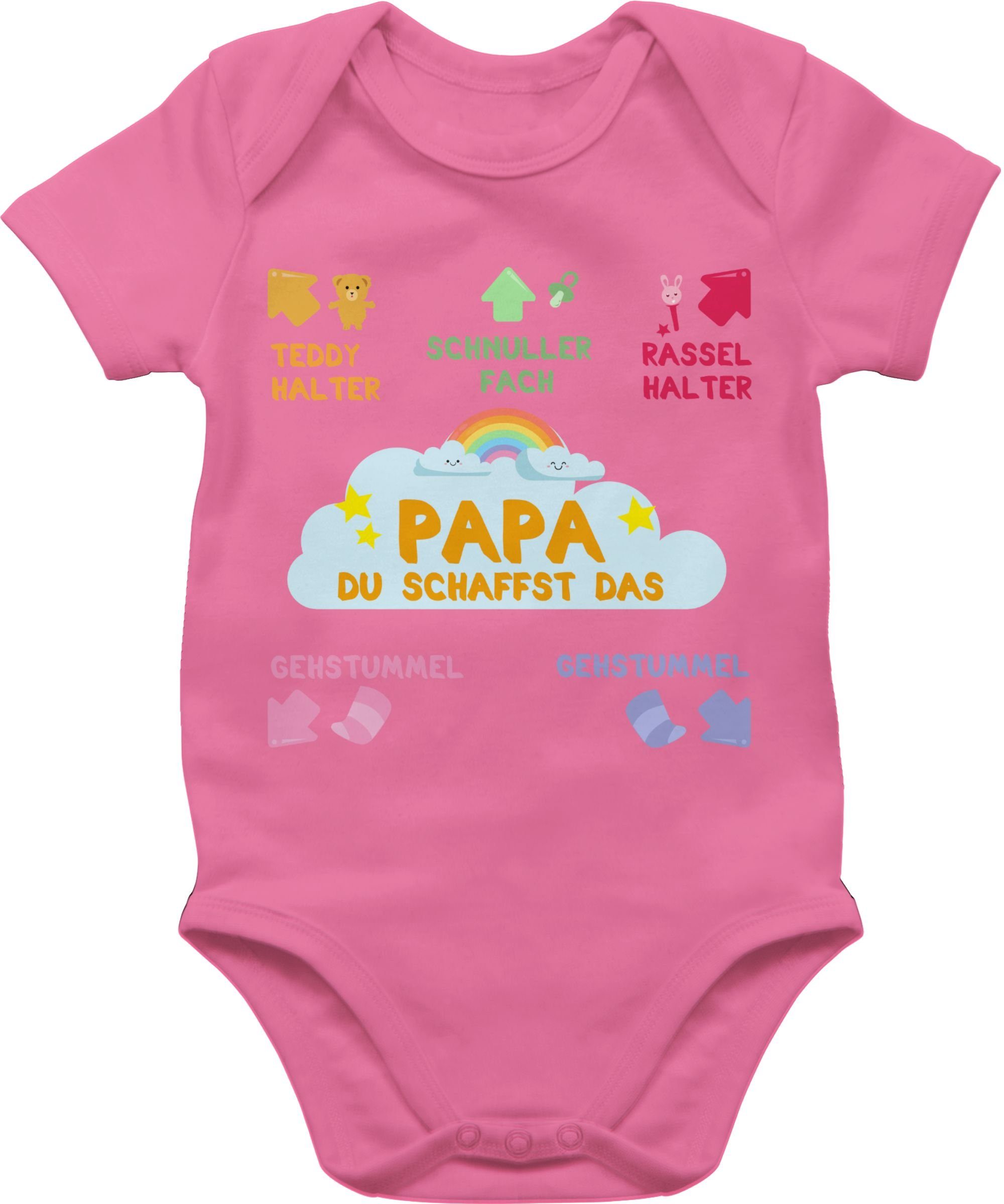 Shirtracer Shirtbody Papa du schaffst das bunt Strampler Baby Mädchen & Junge 3 Pink