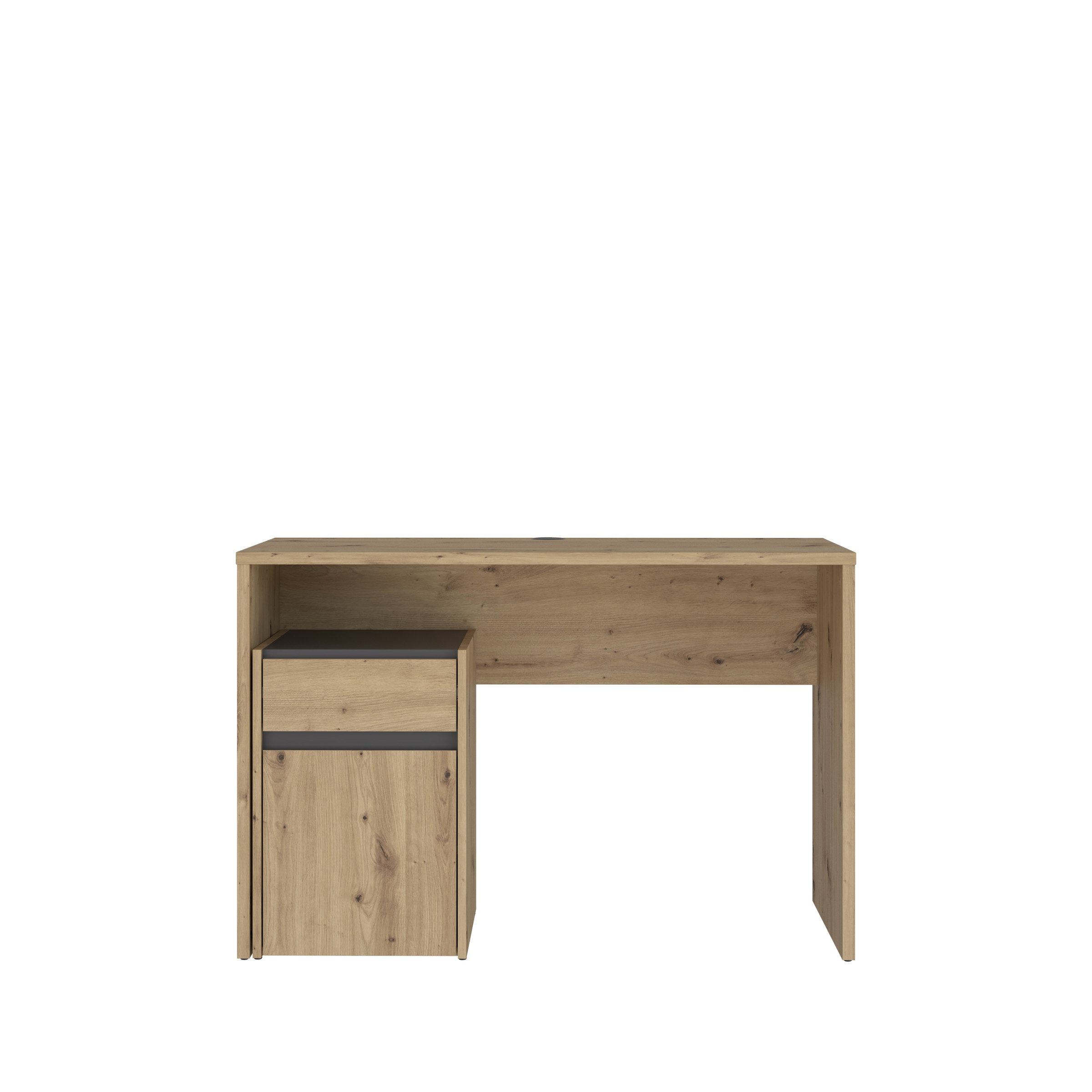 FORTE Schreibtisch in Artisan Eiche Dekor / Grau - 110x72,7x52,7cm B/H/T