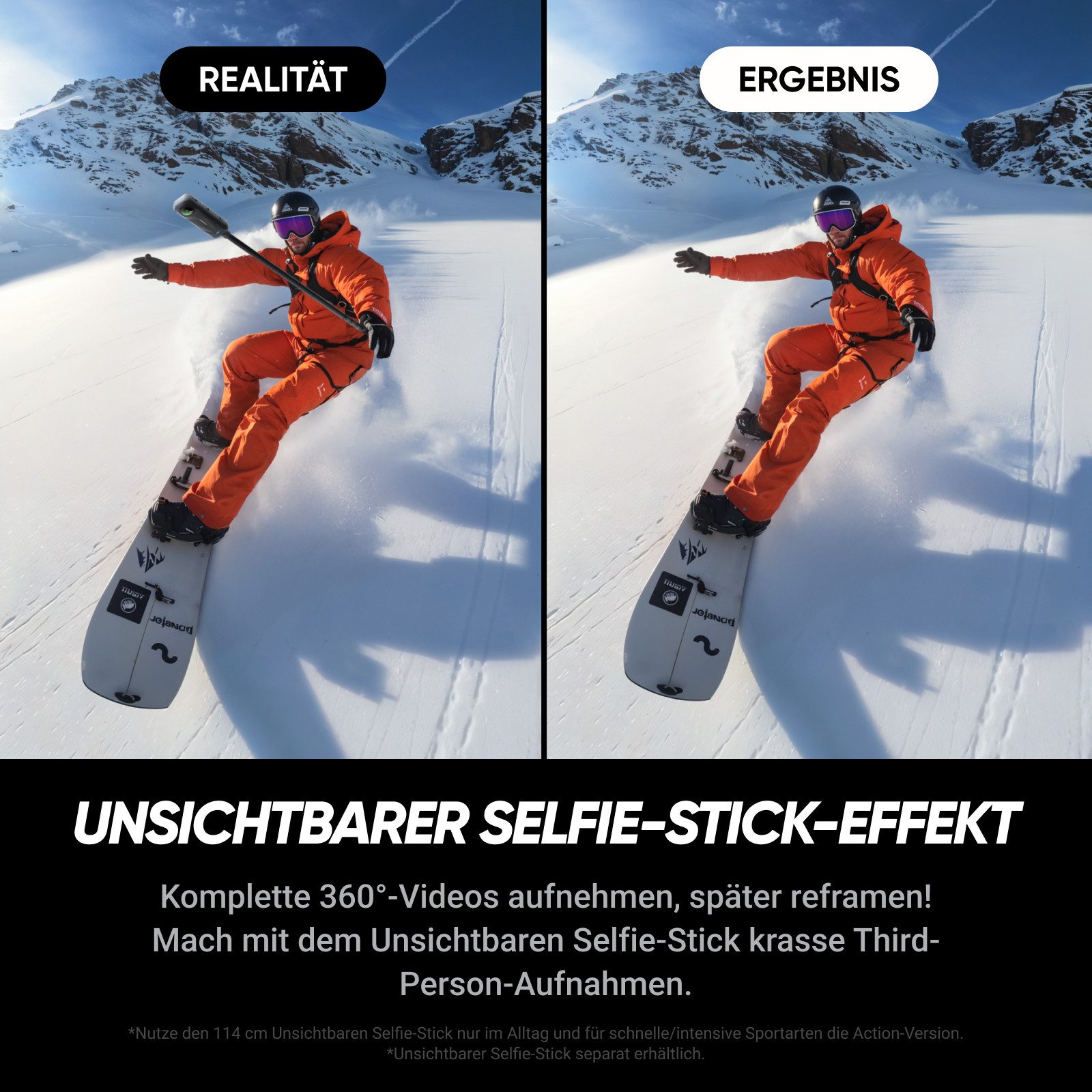 Insta360 Insta360 X5 - Wasserdichte 8K 360°-Kamera Action Cam (8K, WLAN (Wi-Fi), Bluetooth) schwarz
