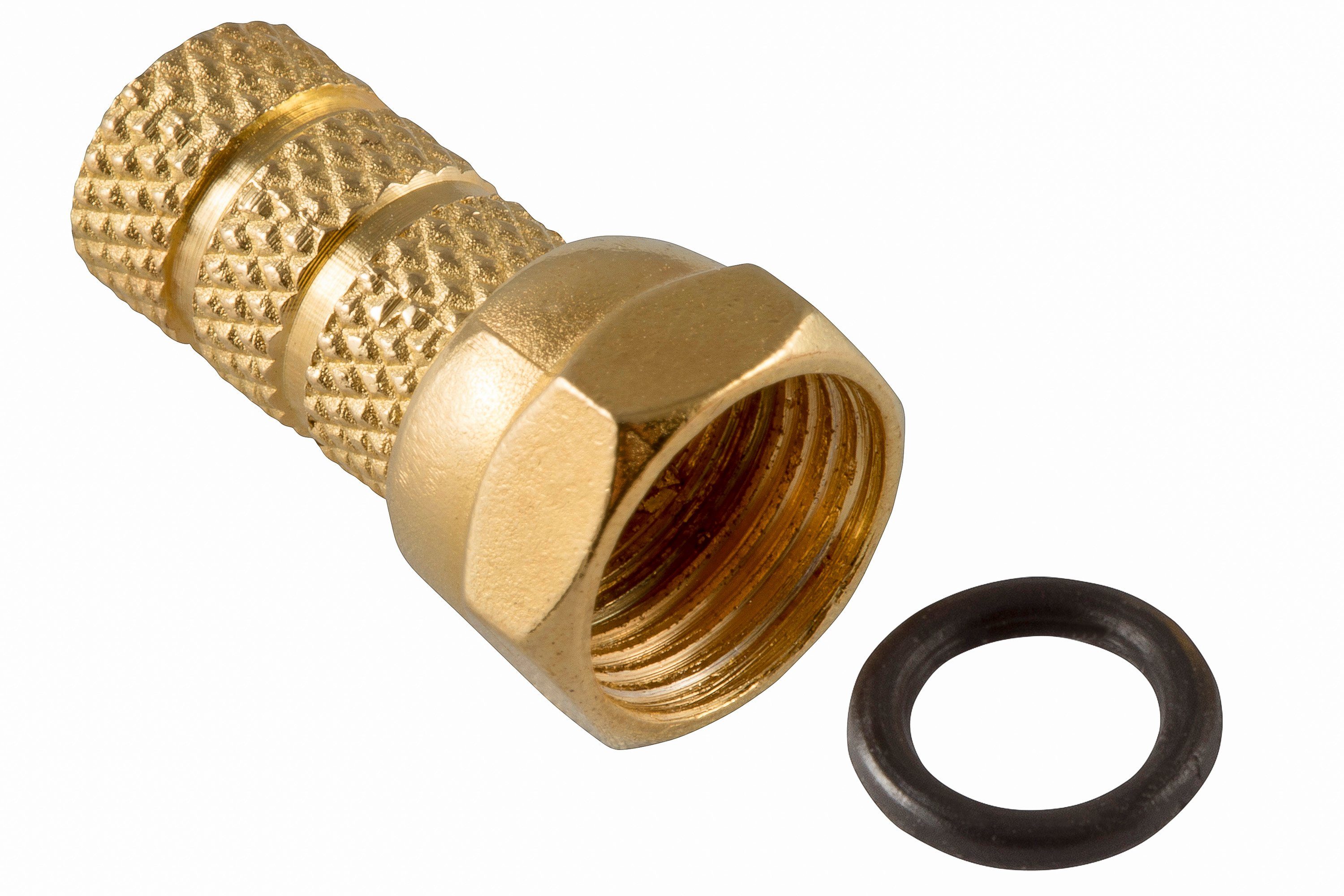 Poppstar Koax F-Stecker für Antennen-Kabel SAT-Kabel, F-Verbinder, Coax Set 5 Verbinder, 10 F-Stecker + Dichtringe