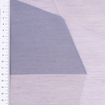 SCHÖNER LEBEN. Stoff Gardinenstoff Organza Topas abstrakt grau rauchblau 152cm Breite, made in Germany
