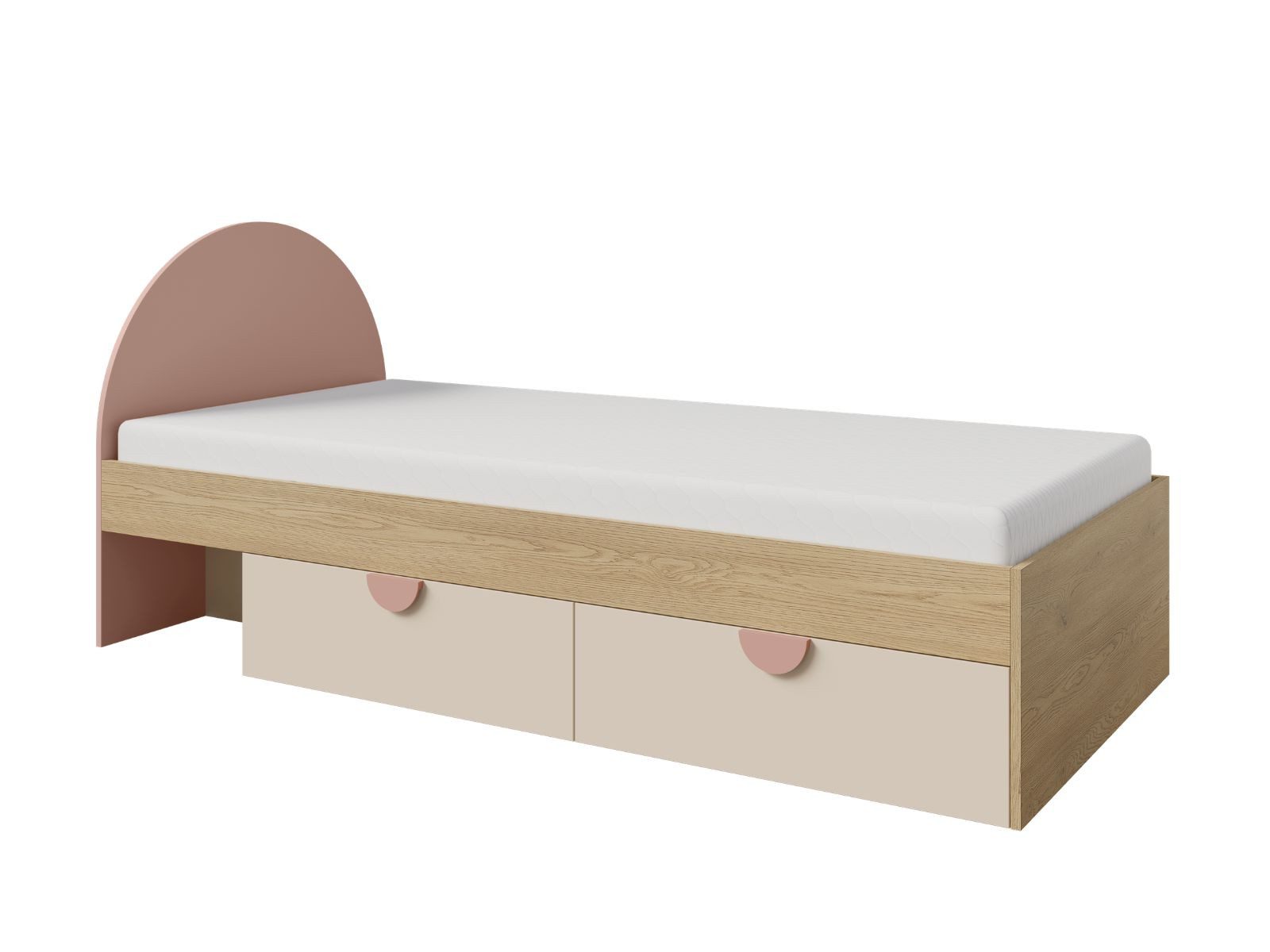 Compleo Kinderbett 90x200 mit 2 Schubladen FORMS, Rosa oder Marineblau (MADE IN EU), Modern Kinderzimmer
