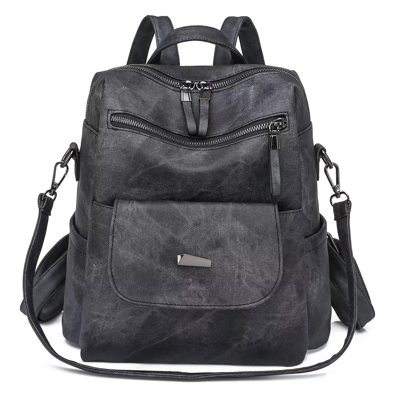 nsihing Rucksack Rucksack Tasche aus Kunstleder, Multifunktionale Schultertasche, Kompakt & Wasserabweisend, als Rucksack oder Schultertasche tragbar