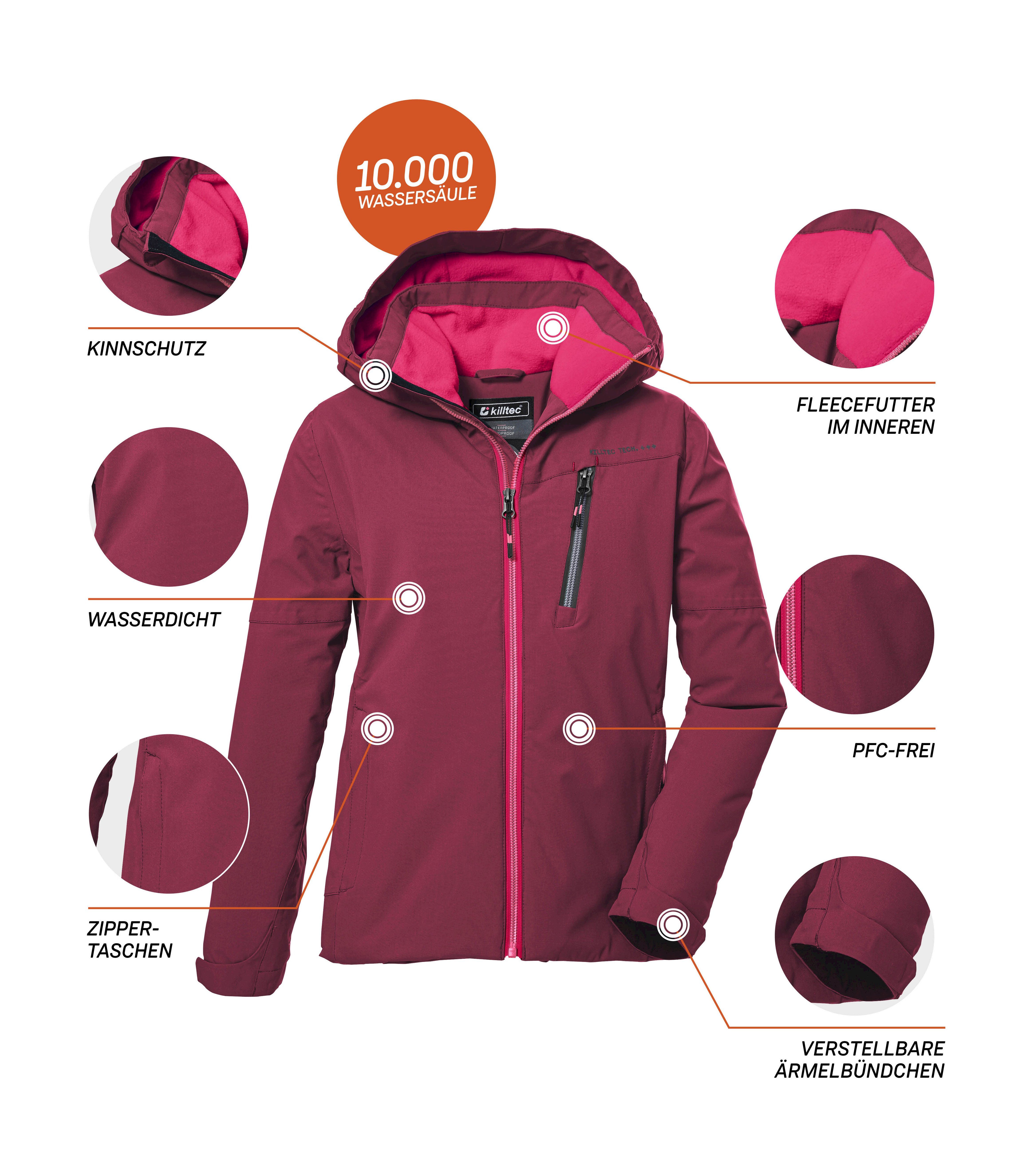 Killtec Outdoorjacke KOW 169 GRLS JCKT Wasserdichte Mädchenjacke, Fleece, verstellbare Bündchen, Kinnschutz