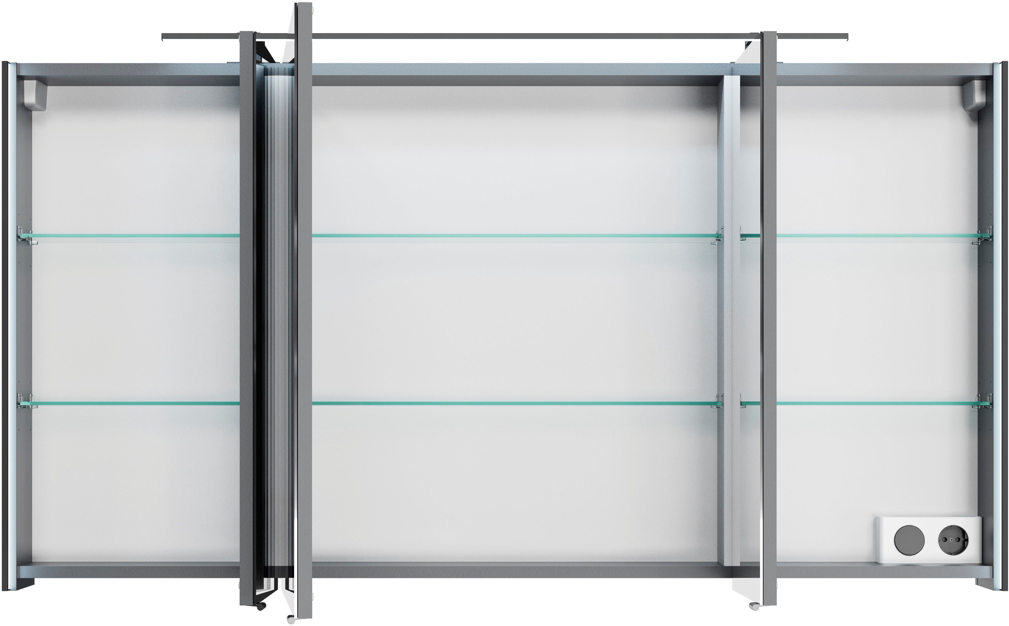 Saphir Spiegelschrank Serie 7045 Badezimmer-Spiegelschrank inkl. LED-Beleuchtung, 3 Türen Badschrank 133,2 cm breit, inkl. LEDplus Schalter und Türdämpfer