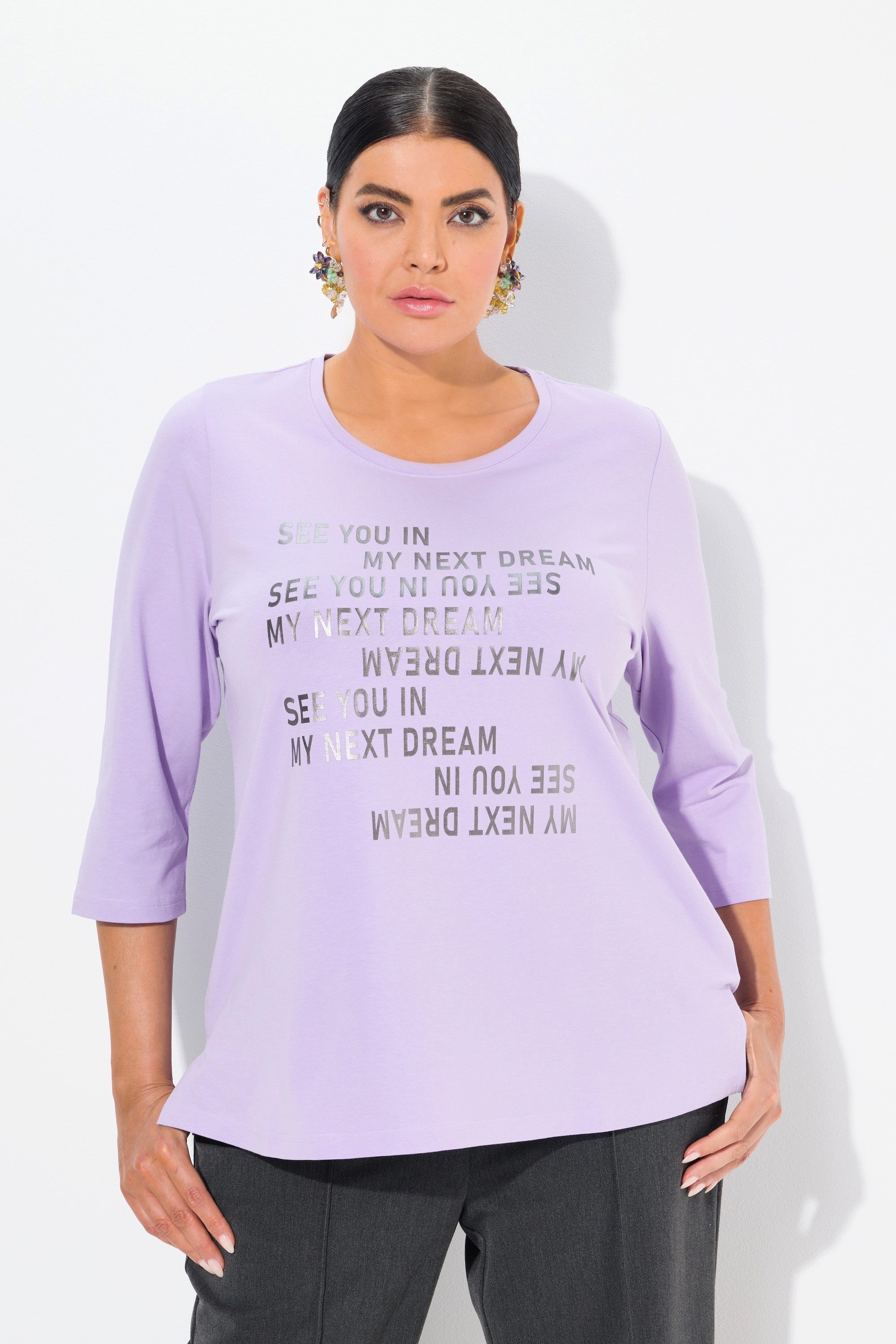 Ulla Popken T-Shirt Shirt Schriftmotiv Classic günstig online kaufen