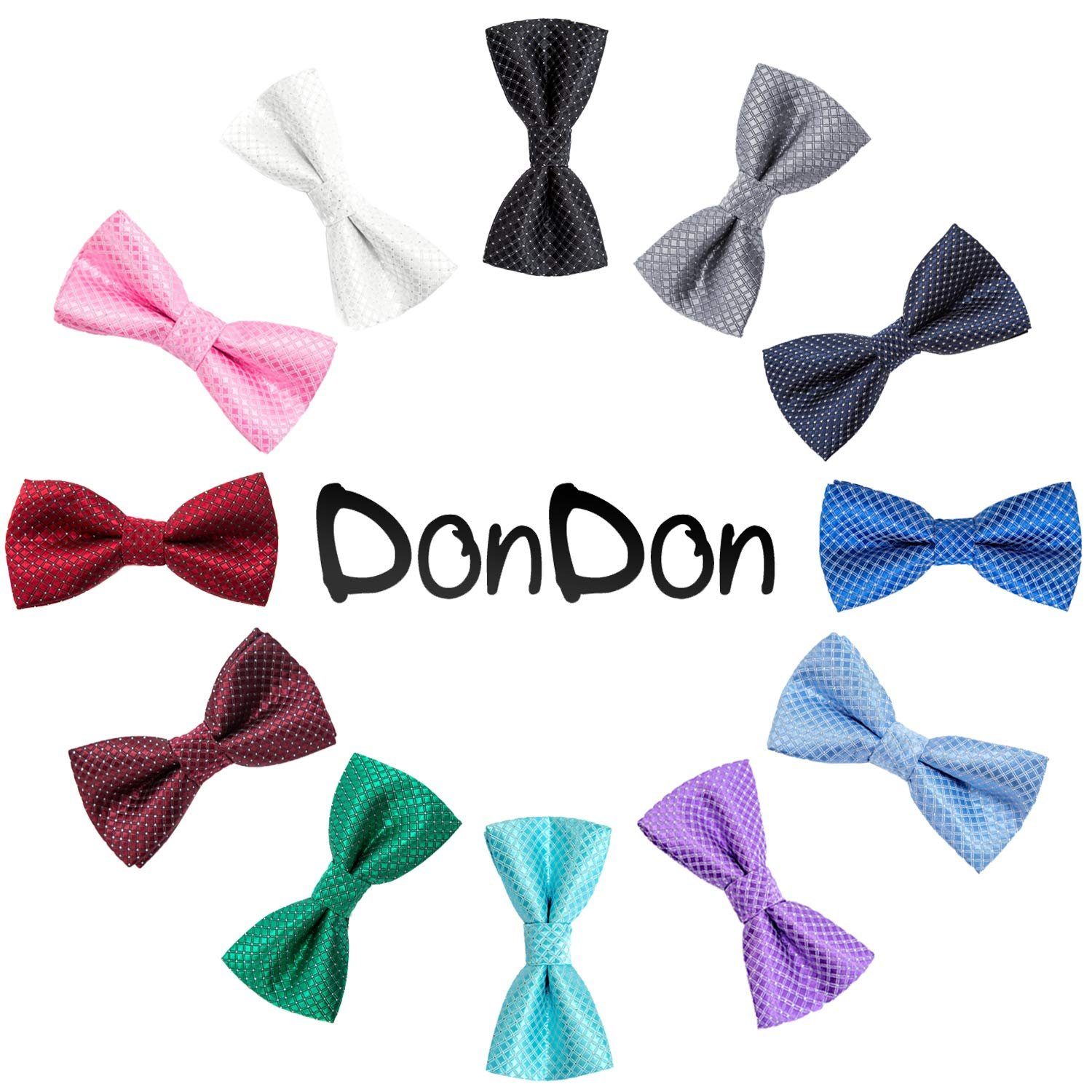 DonDon Kinderfliege Kinder Jungen Fliege 9 x 4,5 cm (Packung, 1-St) bereits gebunden, verstellbar, mit glänzenden Punkten