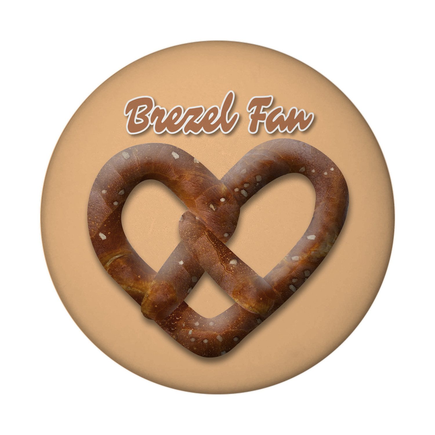 Magnet Brezelherz Magnet mit Flaschenöffner rund mit Spruch Brezel Fan