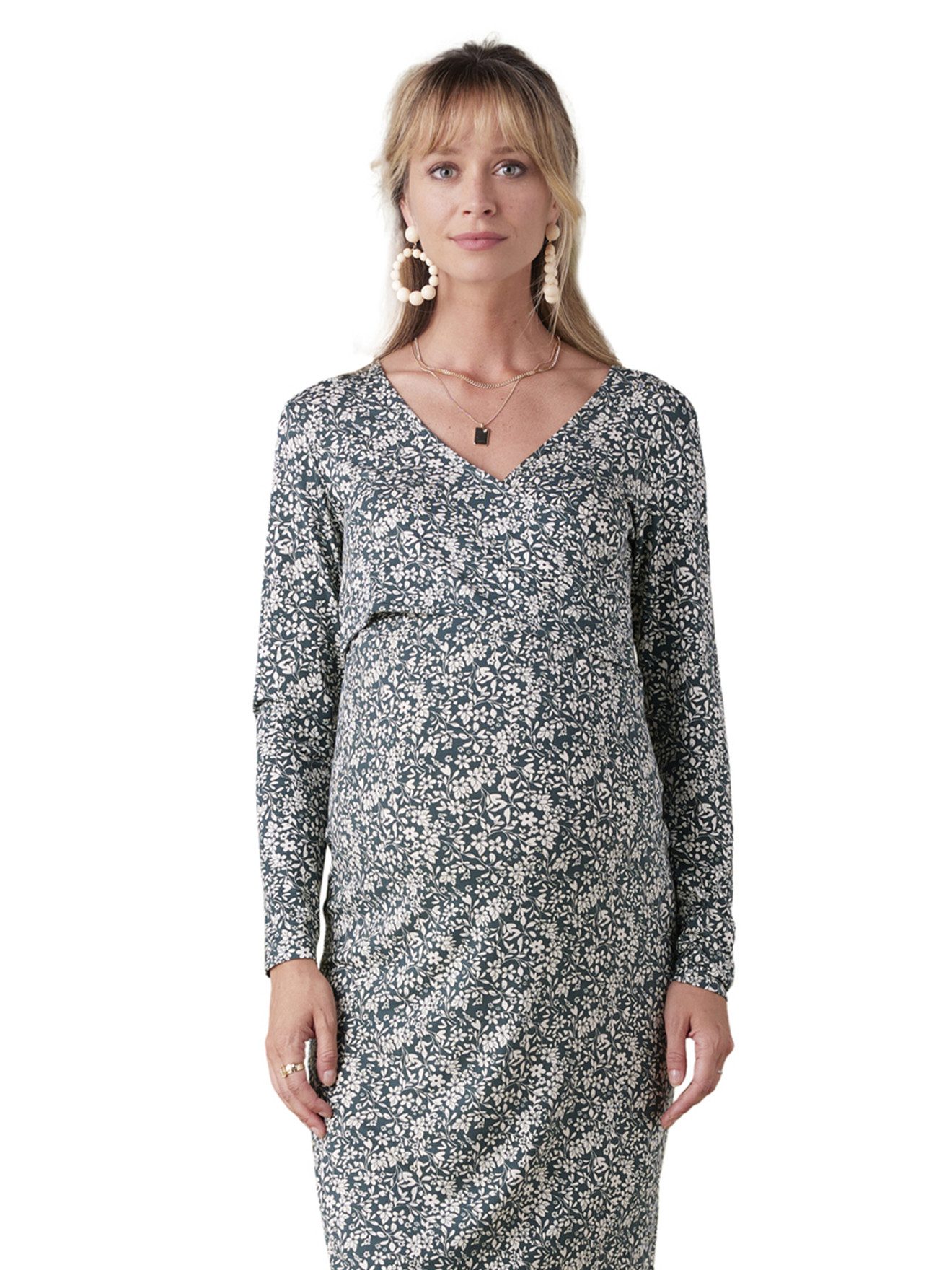 Envie de Fraise Umstandsnachthemd Geblümtes Kleid für Schwangerschaft und Stillzeit