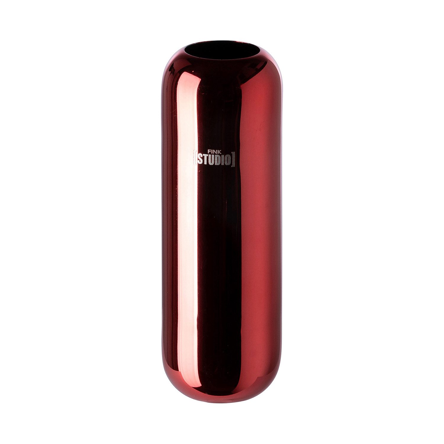 Fink Studio Tischvase HIGH END Vase - rot - Edelstahl - H. 22,5cm x Ø 8cm - Tischvase (1x Vase, 1 St., Blumenvase - Vasen - Tischdeko - Deko), Blumenvase Vasen Tischdeko - Elegante Deko für Ihr Zuhause