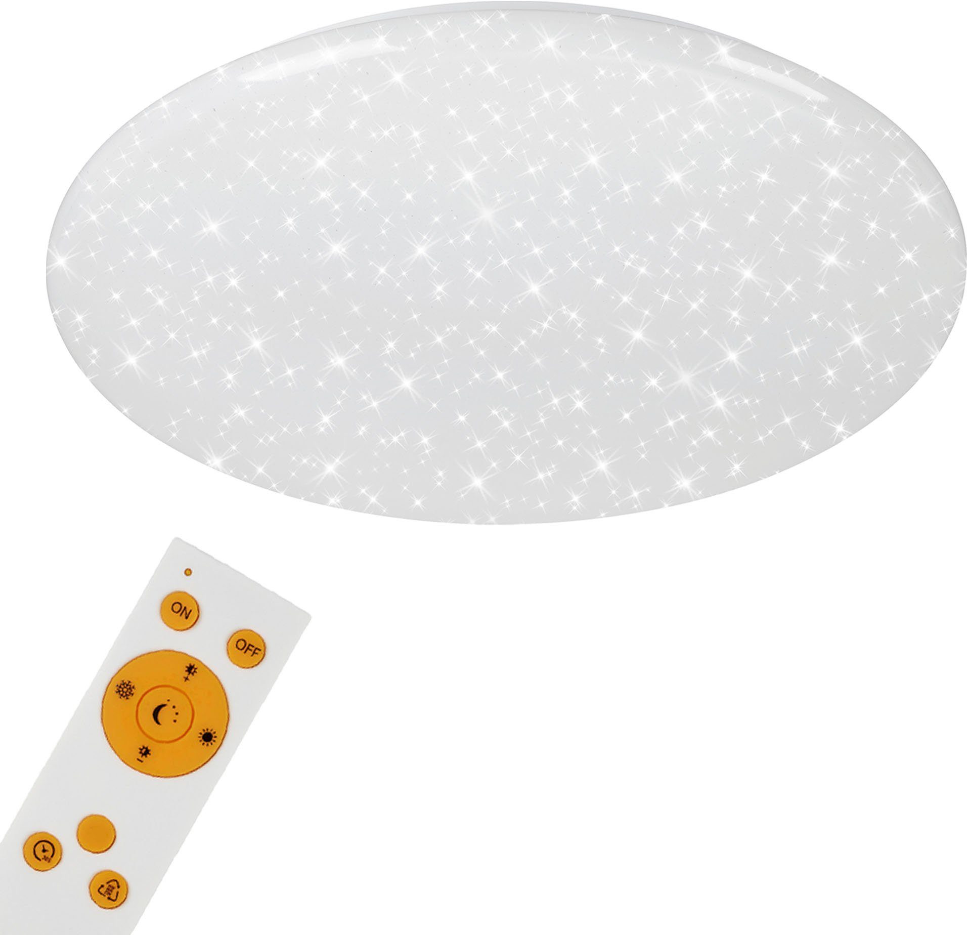 Briloner Leuchten LED Deckenleuchte 3368016 VERB, CCT - über Fernbedienung, Farbwechsel, Nachtlichtfunktion, Timerfunktion, LED fest integriert, Kaltweiß, Neutralweiß, Tageslichtweiß, Warmweiß, CCT, dimmbar über Fernbedienung, Nachtlichtfunktion, weiß