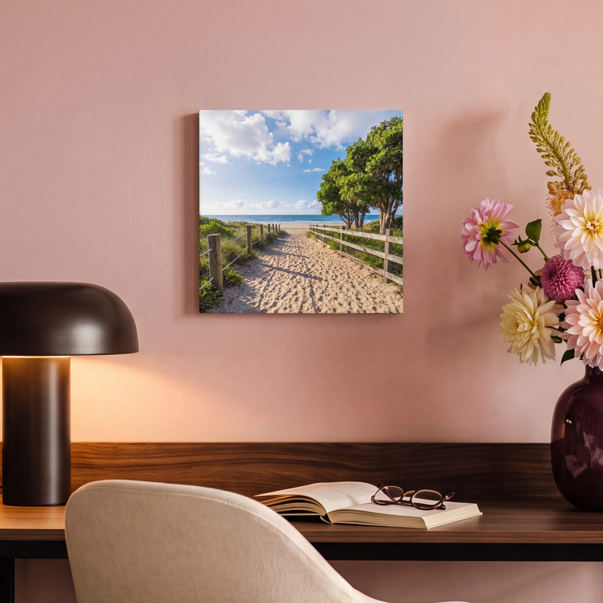 OneMillionCanvasses® Leinwandbild Strand - Sandstrand - Meer - Natur, Fotodruck (1 St), Leinwand Canvas Wandbild, Wanddekoration 20x30 cm – Bild 4 von 5