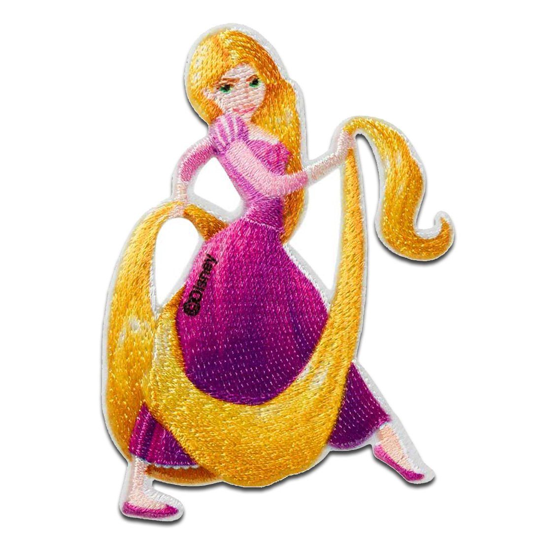 Disney Aufnäher Bügelbild, Aufbügler, Applikationen, Patches, Flicken, zum aufbügeln, Polyester, Rapunzel Neu verföhnt Haare Prinzessin - Größe: 7,4 x 5,5 cm