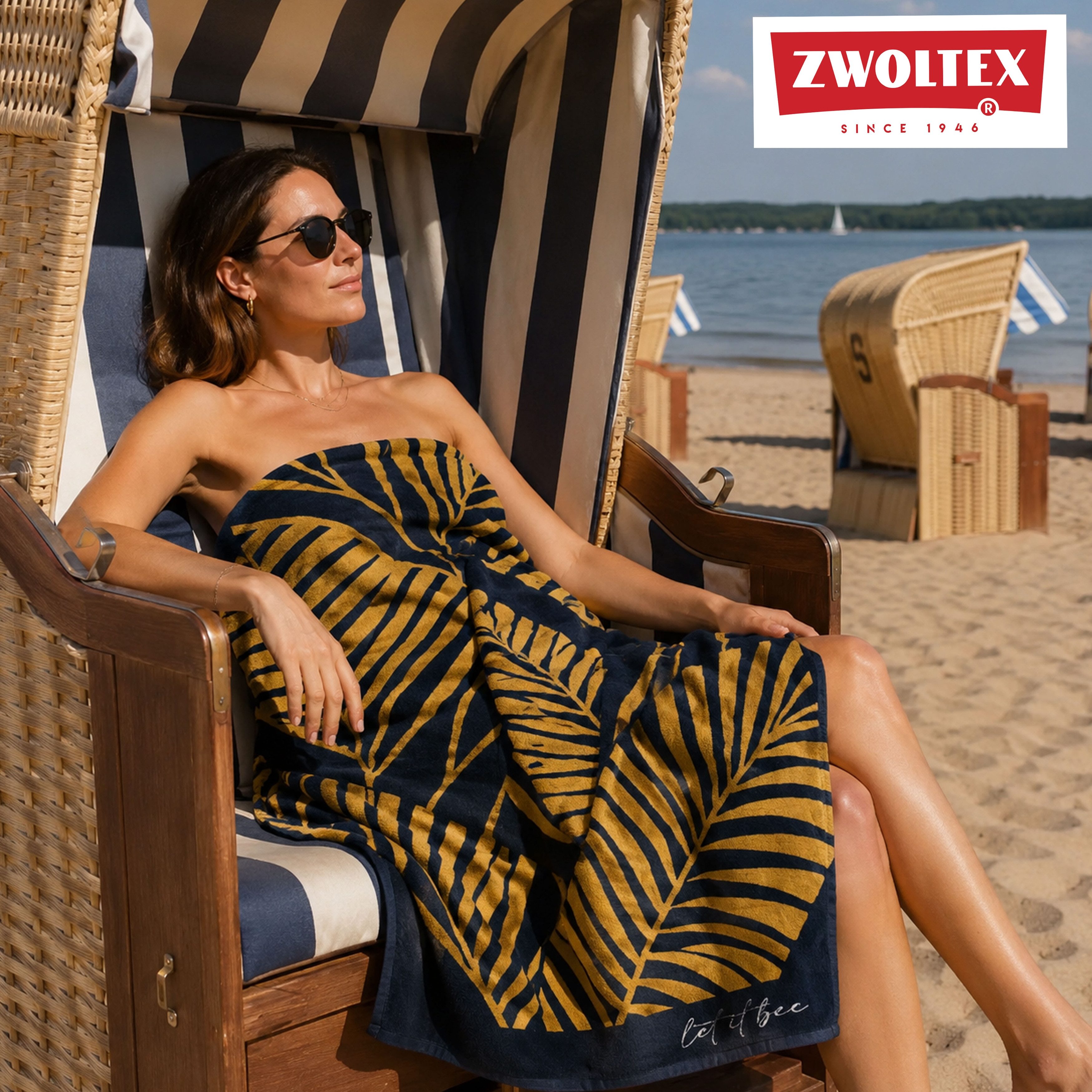 Zwoltex Strandtuch Strandhandtuch 100x160cm [380 g/m²], weich, saugstark & sommerlich