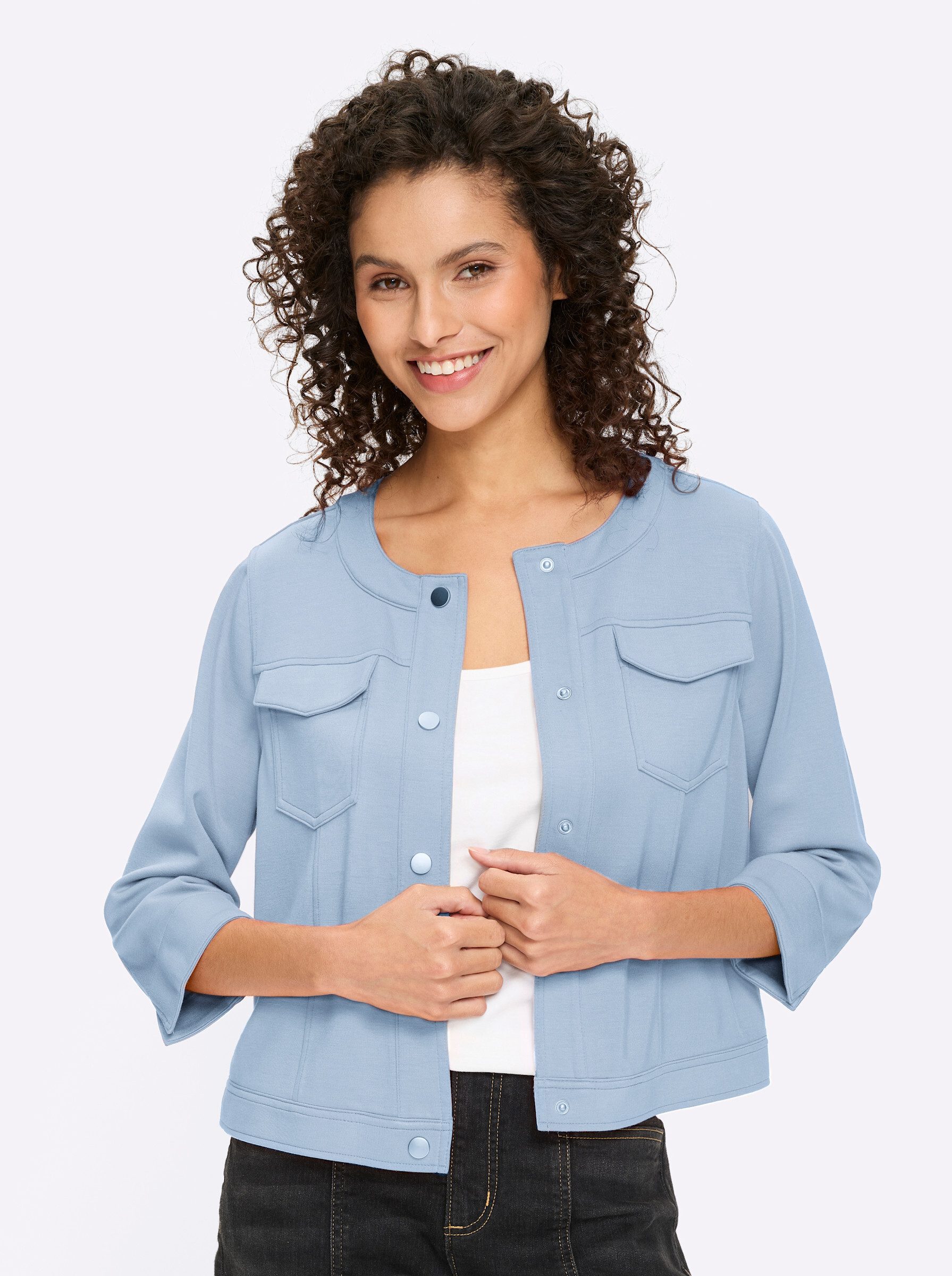 heine Shirtjacke Shirtjacke 3/4-Arm