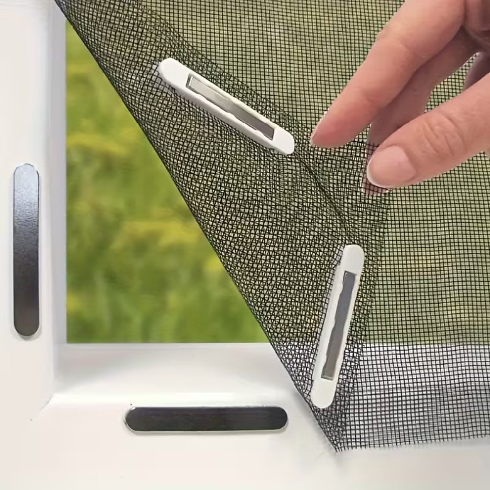 Montegoni Fliegengitter-Gewebe Magnet Fliegengitter Fenster zuschneidbar Moskitonetz ohne Bohren, (Einzelstück Fenster Netz, 1 Stück Fliegengitter Set), Ohne Bohren, magnetisch zuschneidbar, luftdurchlässig