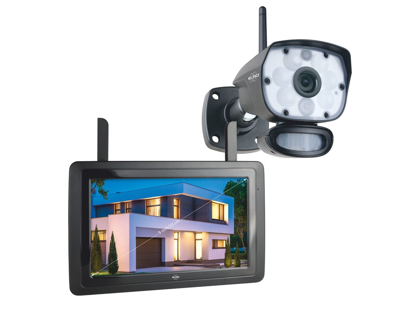 Elro Outdoor-Kamera (WLAN (Wi-Fi), IP Überwachungskamera mit Live-Übertragung auf Handy Bewegungsmelder)