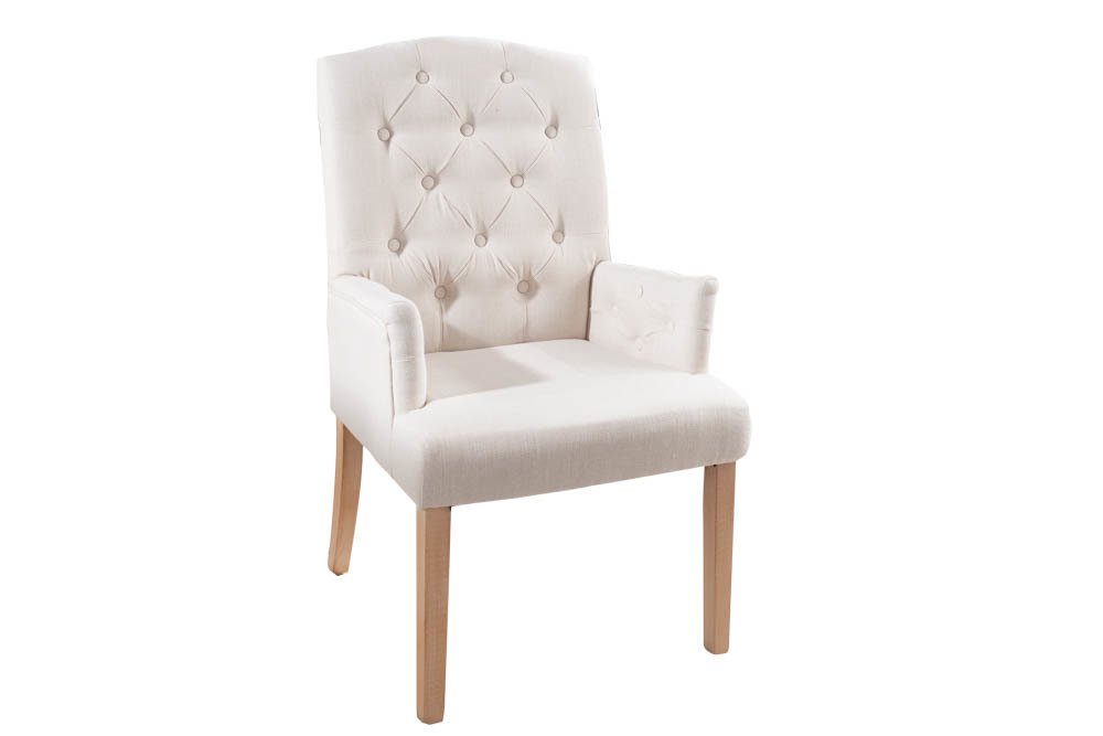 riess-ambiente Polsterstuhl CASTLE beige (Einzelartikel, 1 St), Esszimmer · Stoff · Massivholz · mit Armlehne · Landhausstil