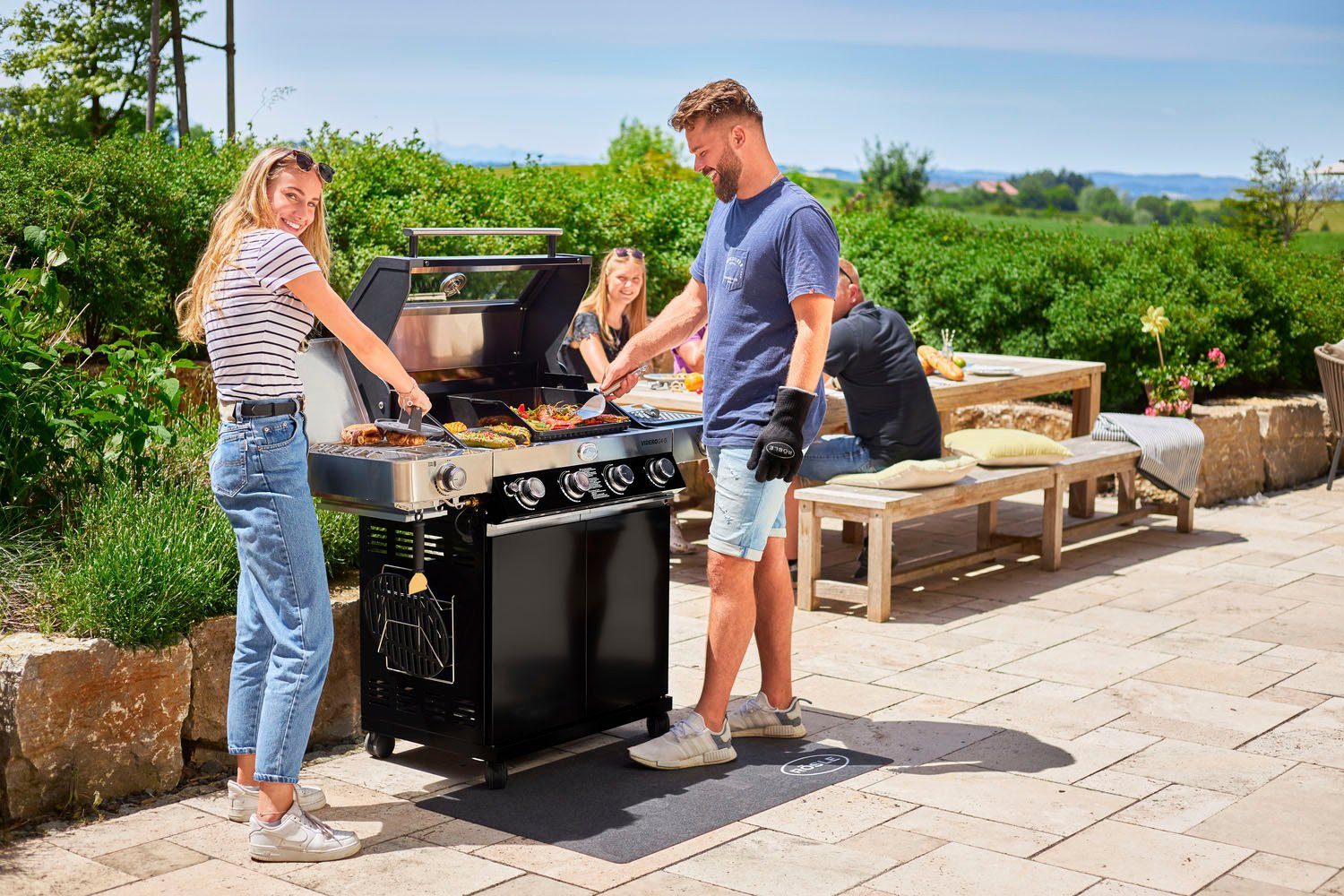 RÖSLE Grillspachtel Plancha, 25433, zum Wenden von Grillgut und Reinigen von Grillplatten