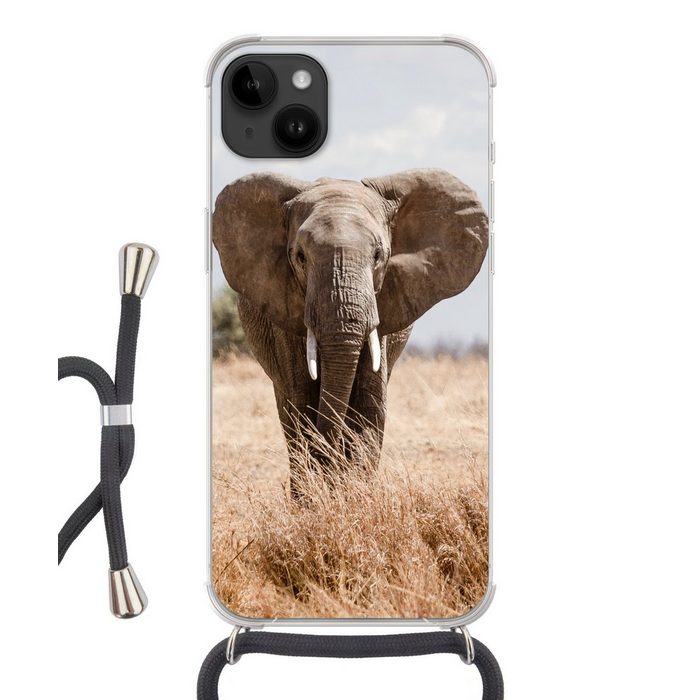 MuchoWow Handyhülle Einschüchternder Elefant geht auf die Kamera zu Handyhülle Telefonhülle Apple iPhone 14 Plus