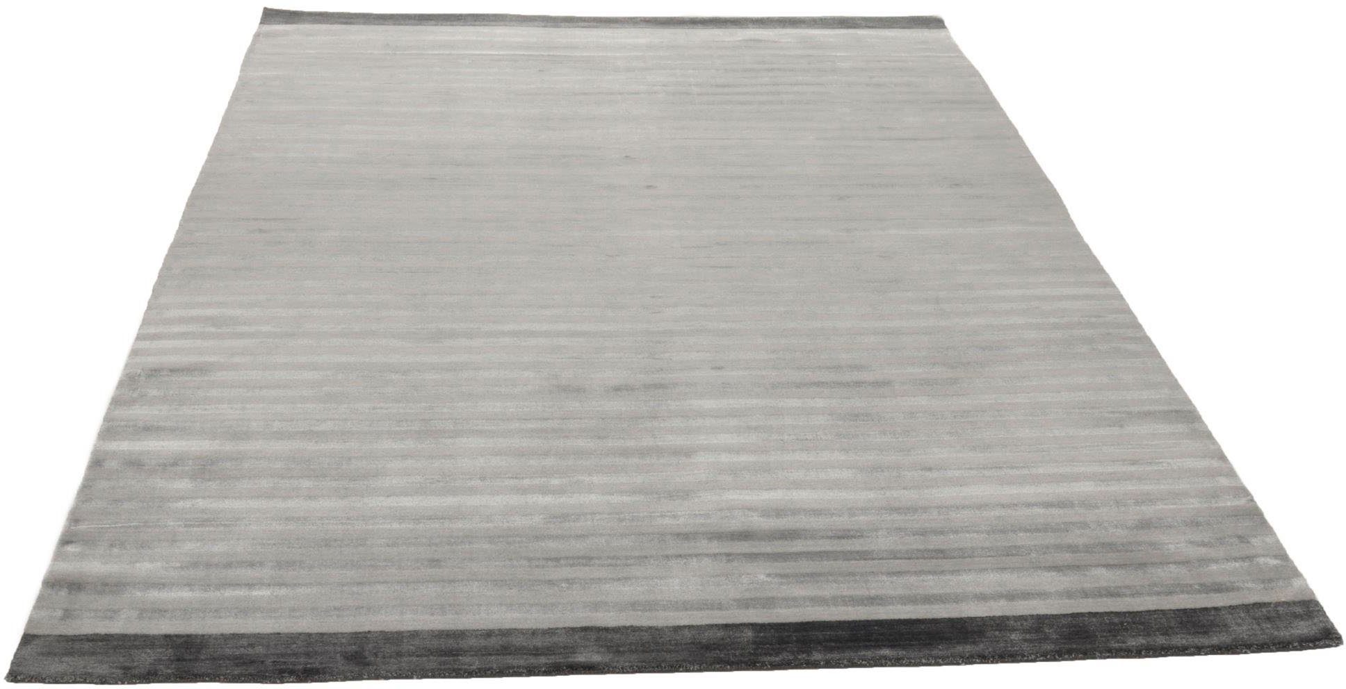 THEKO Teppich Miami 3286, Handwebteppich, rechteckig, Höhe: 8 mm, gestreift, handgewebt, aus Viskose & Wolle, Wohnzimmer