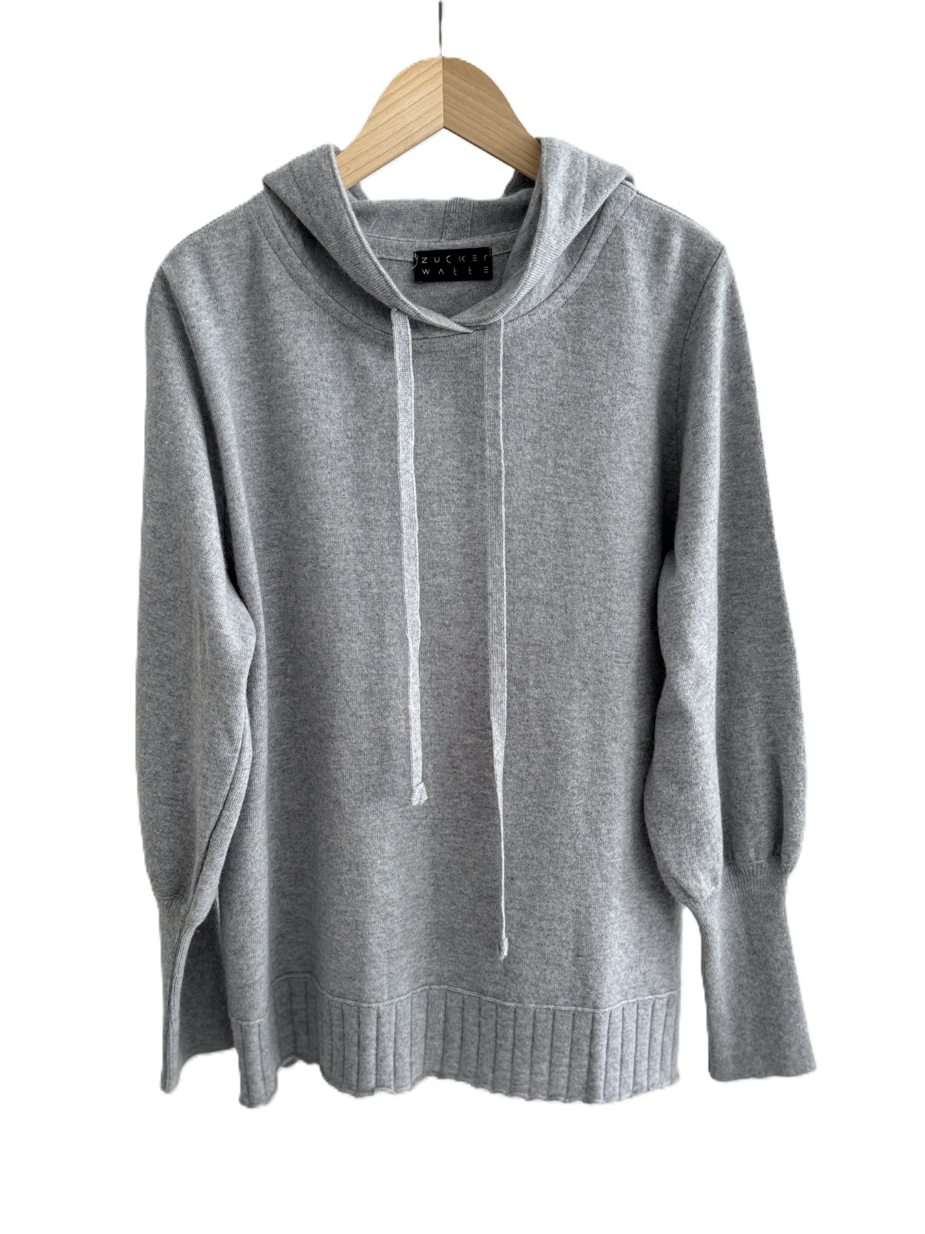 Zuckerwatte Kapuzenpullover Strickhoodie aus Merino Viskose günstig online kaufen